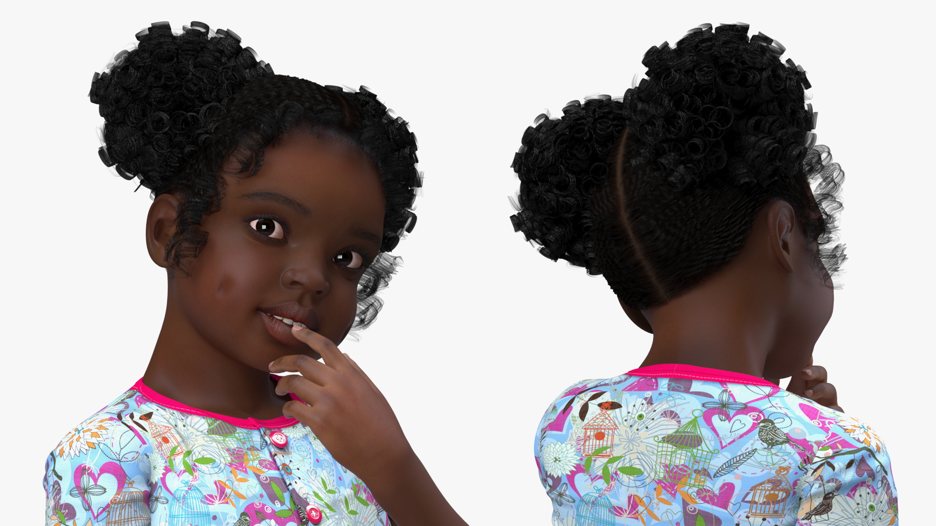 Black Child Girl Rigged for Cinema 4D 3D