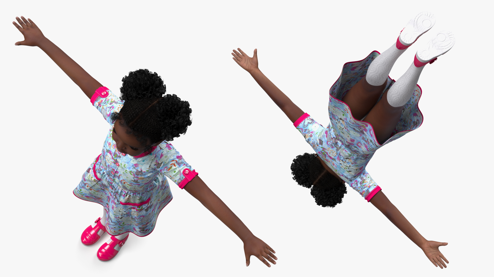 Black Child Girl Rigged for Cinema 4D 3D