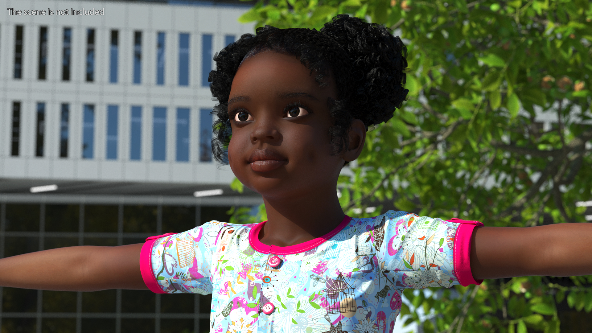 Black Child Girl Rigged for Cinema 4D 3D