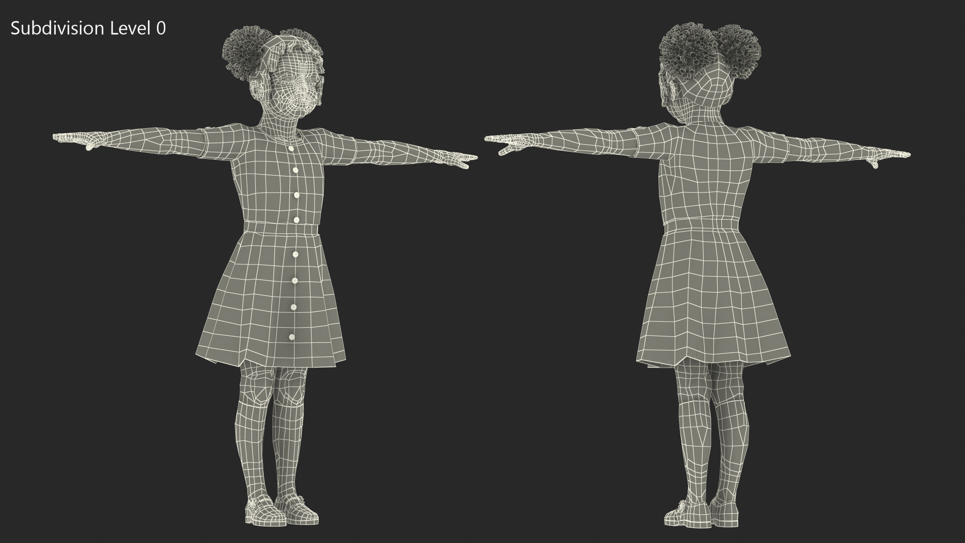 Black Child Girl Rigged for Cinema 4D 3D