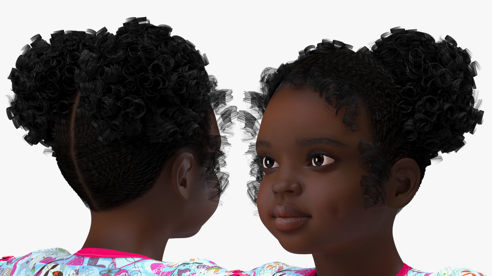Black Child Girl Rigged for Cinema 4D 3D