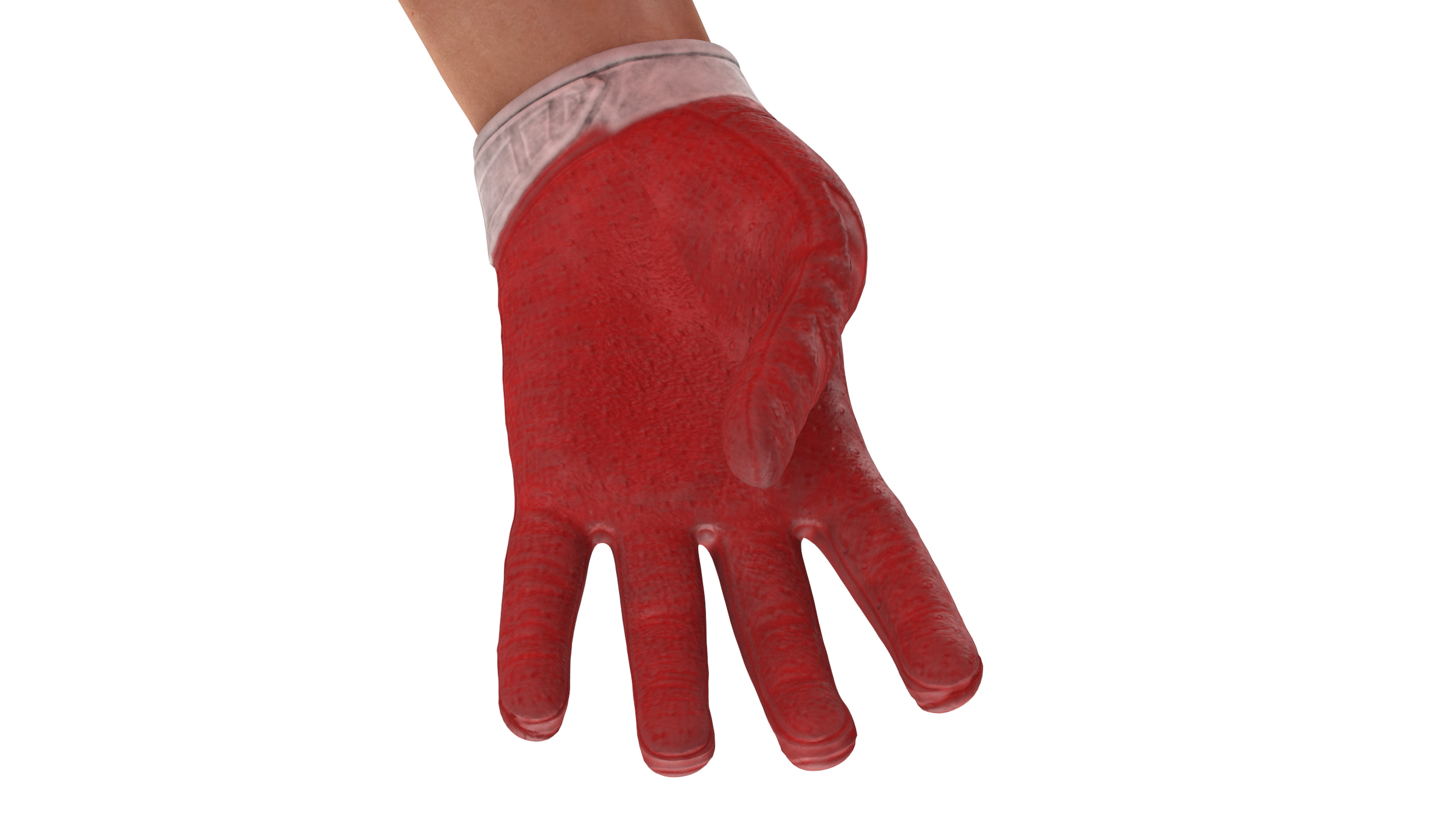 3D Crouching American Football Player Red Uniform