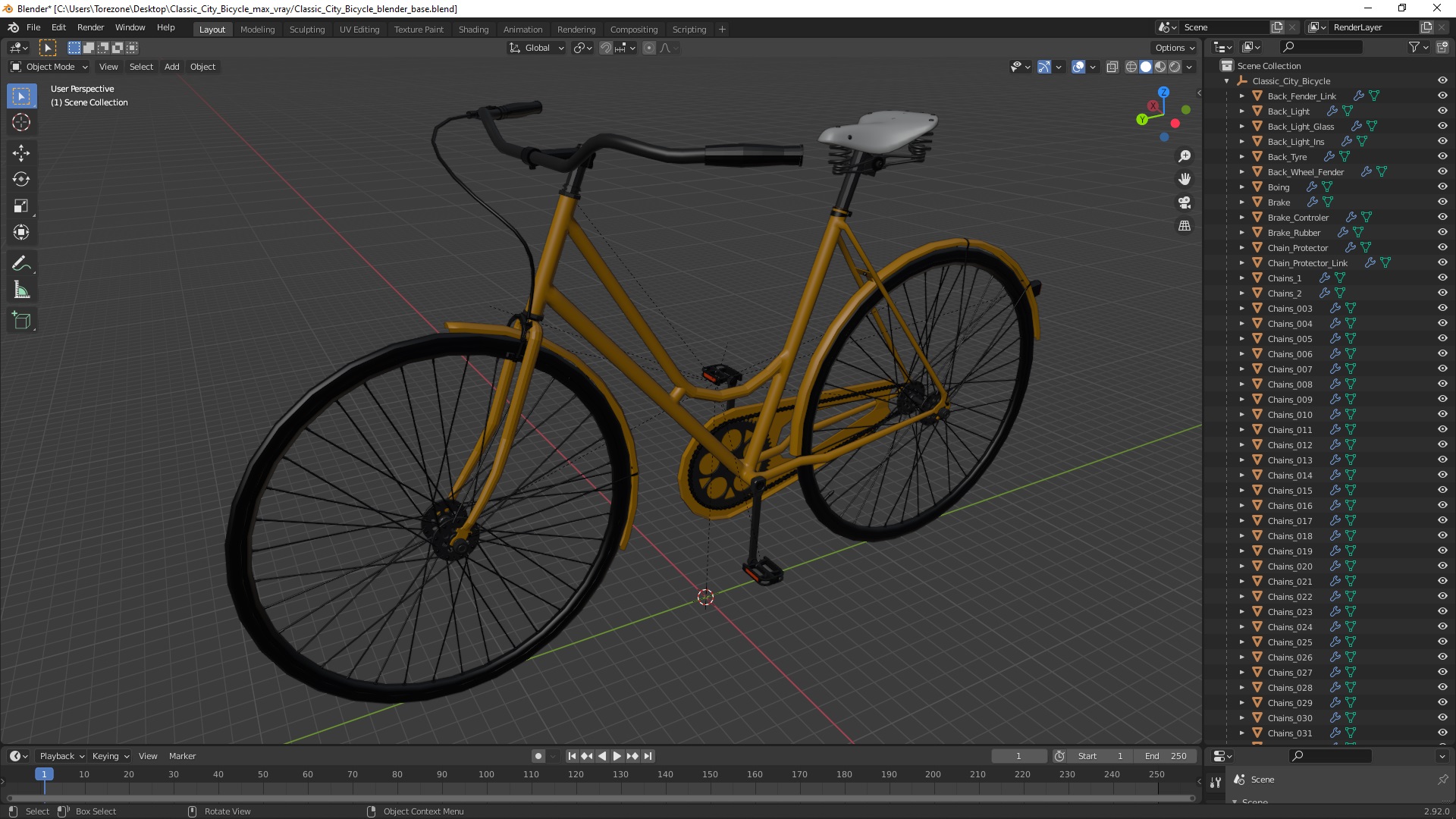 3D model Classic City Bicycle