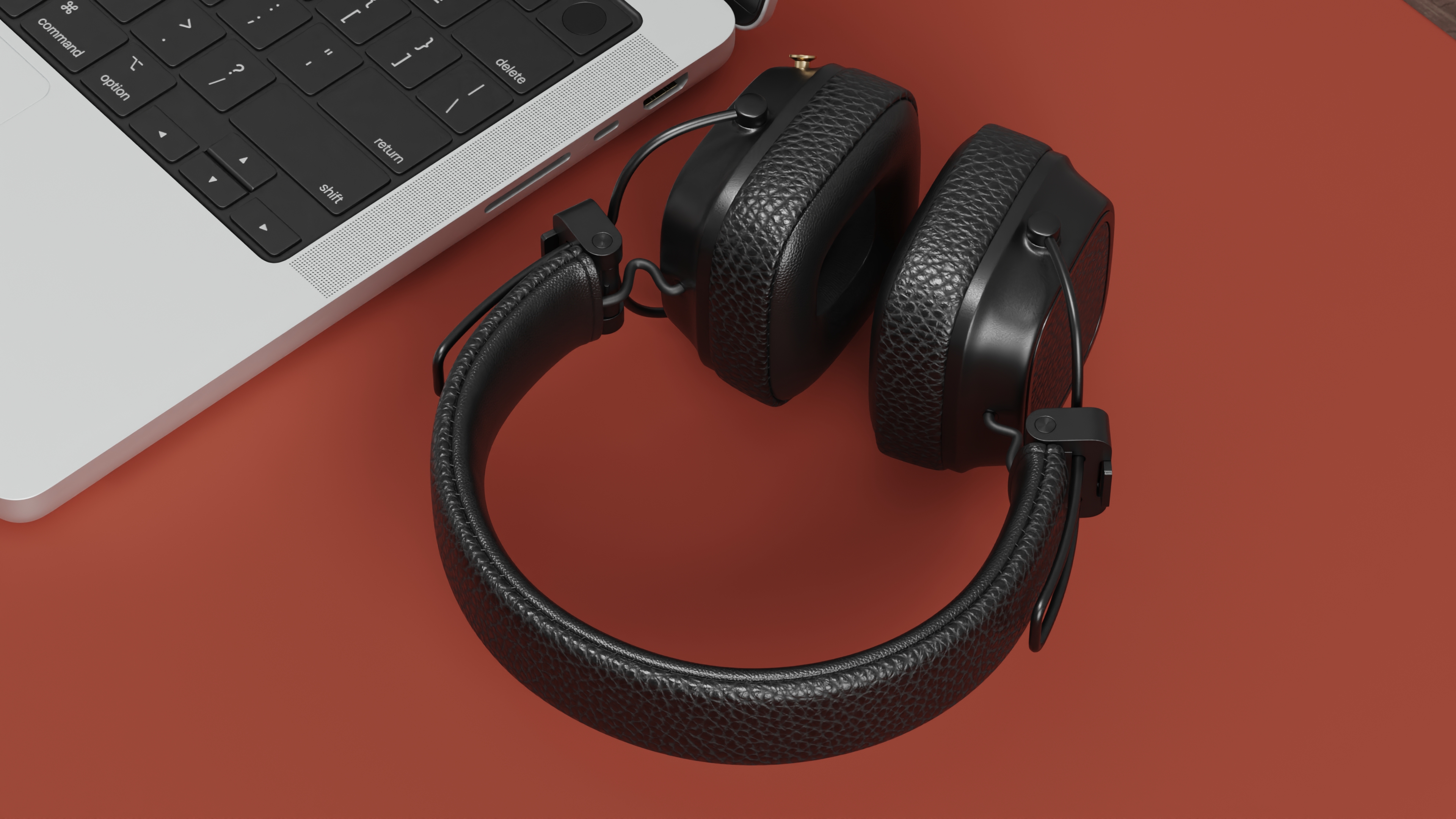 3D Overhead Headphones Black Generic model