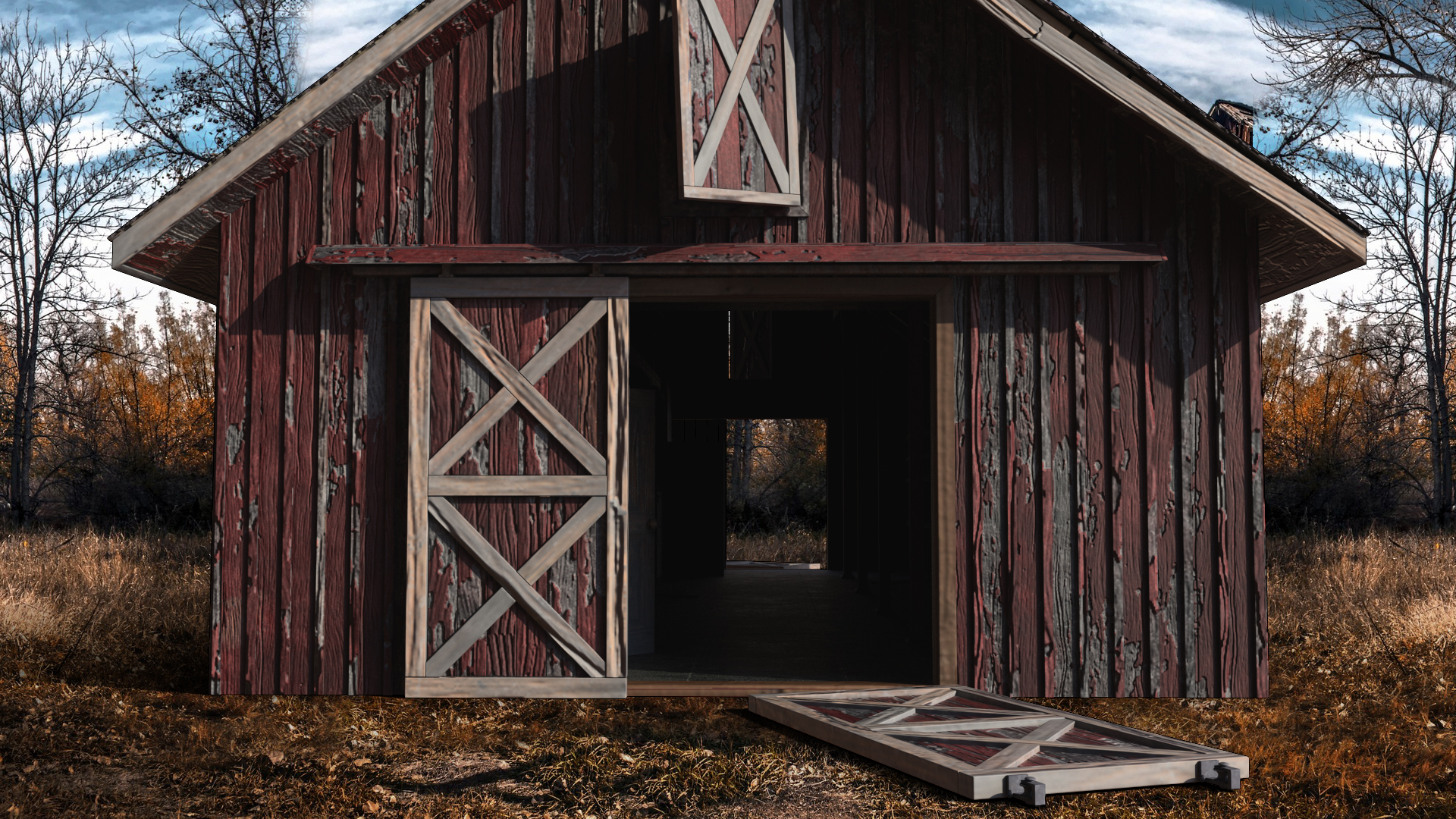 Old Derelict Wooden Barn 3D model
