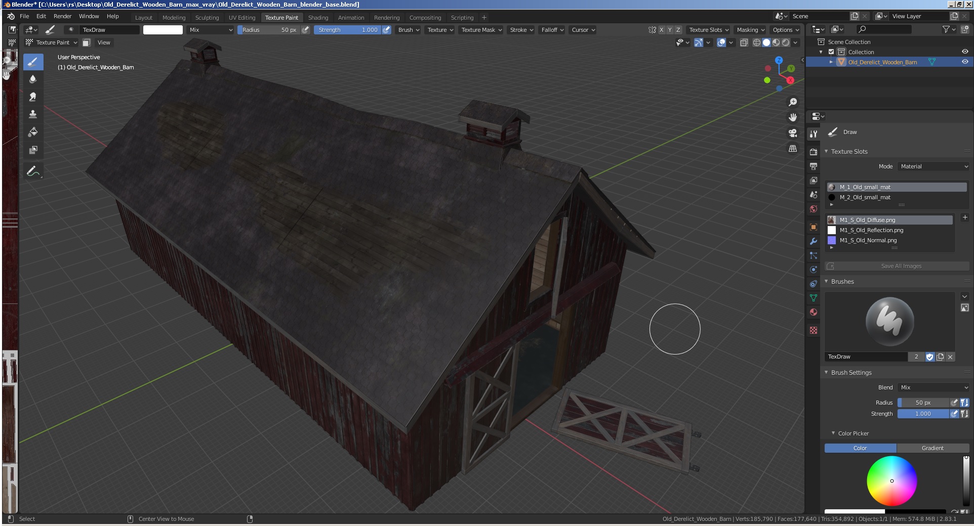 Old Derelict Wooden Barn 3D model