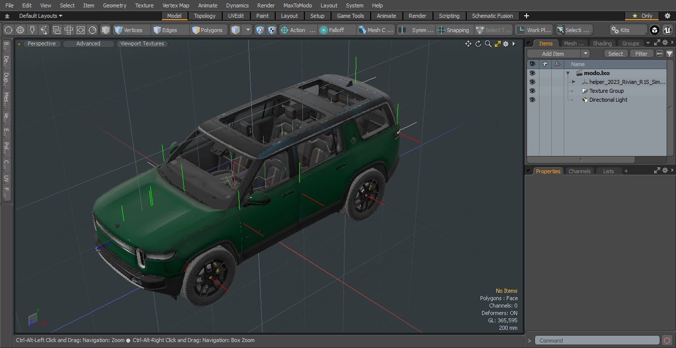 2023 Rivian R1S Simple Interior Green 3D