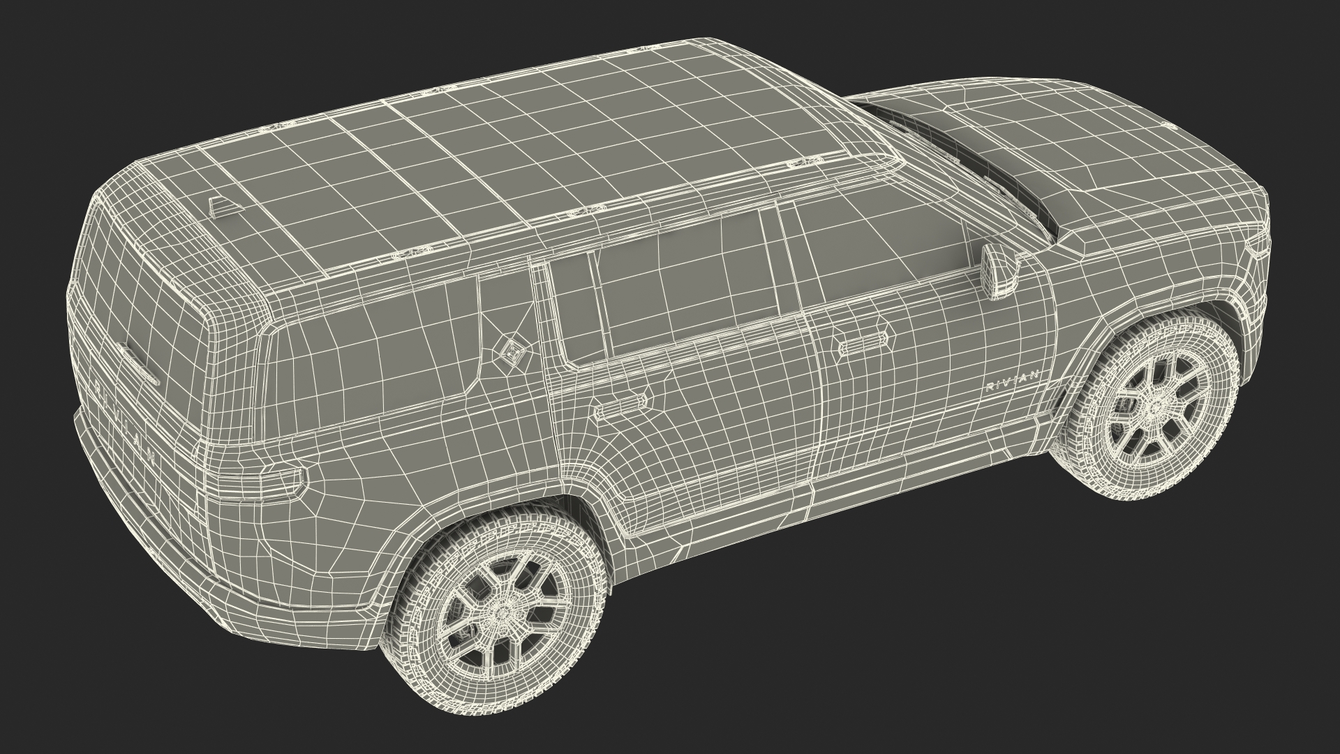 2023 Rivian R1S Simple Interior Green 3D