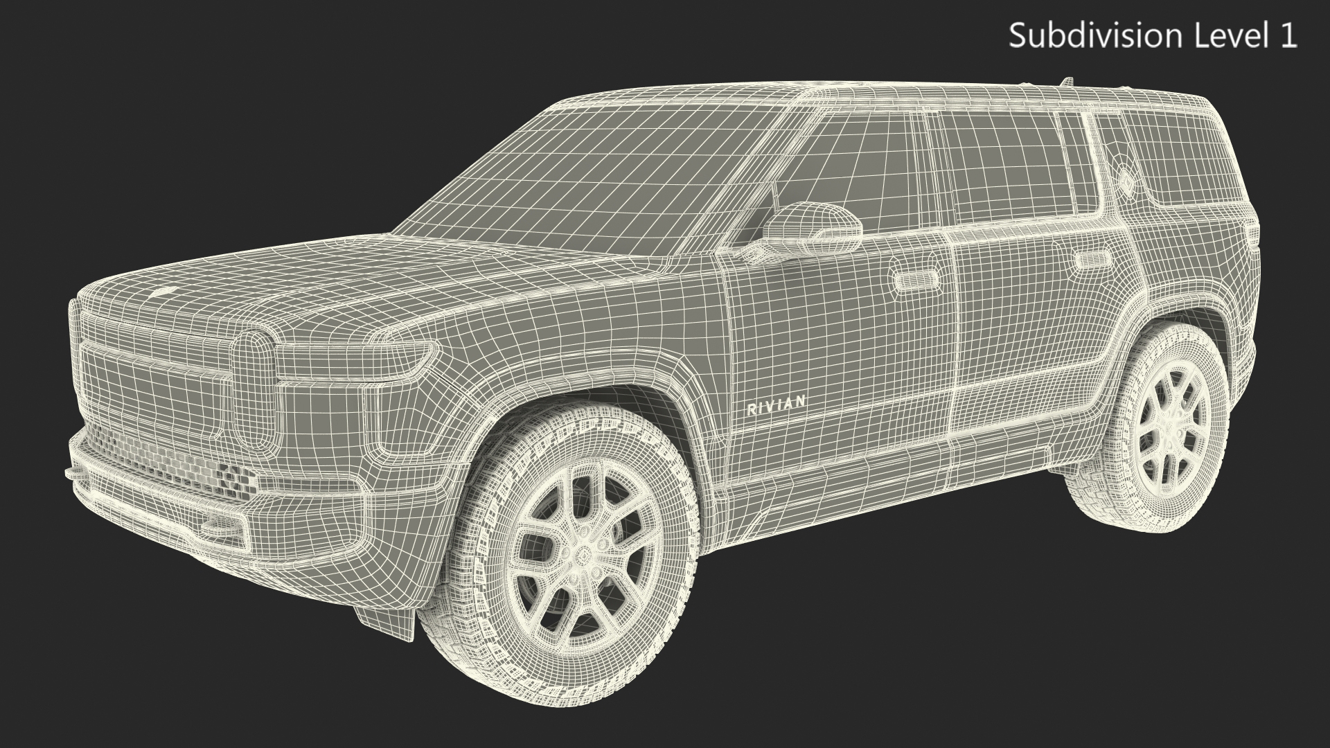 2023 Rivian R1S Simple Interior Green 3D