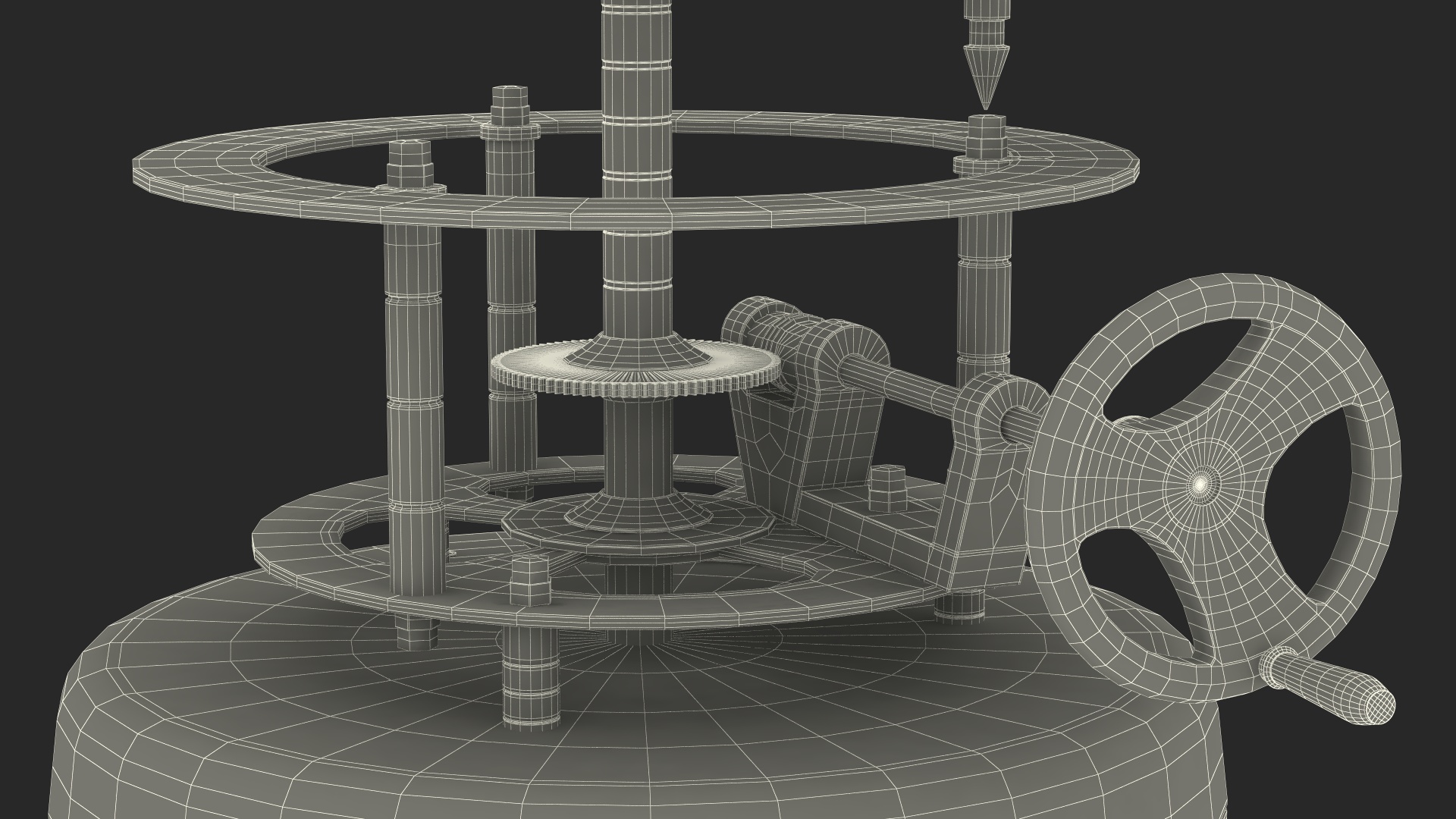 Steel Antique Orrery Solar System Rigged for Maya 3D model