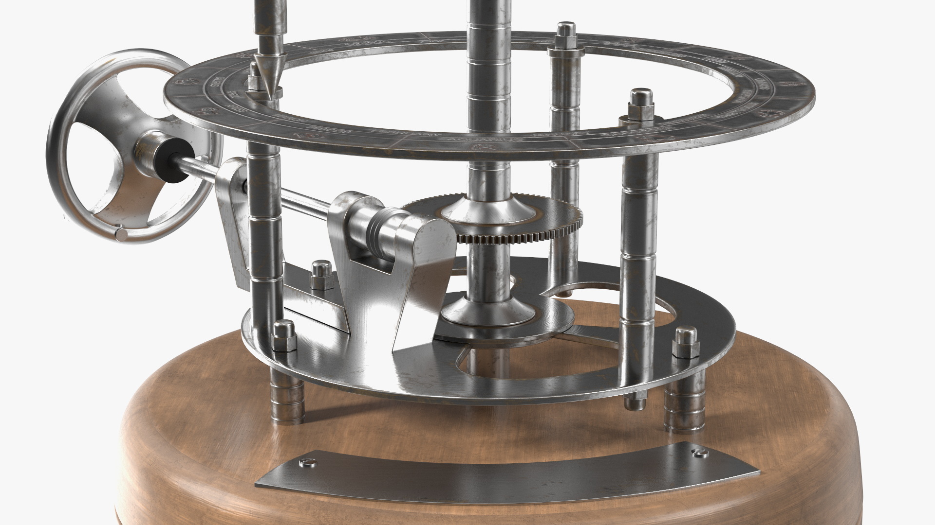 Steel Antique Orrery Solar System Rigged for Maya 3D model