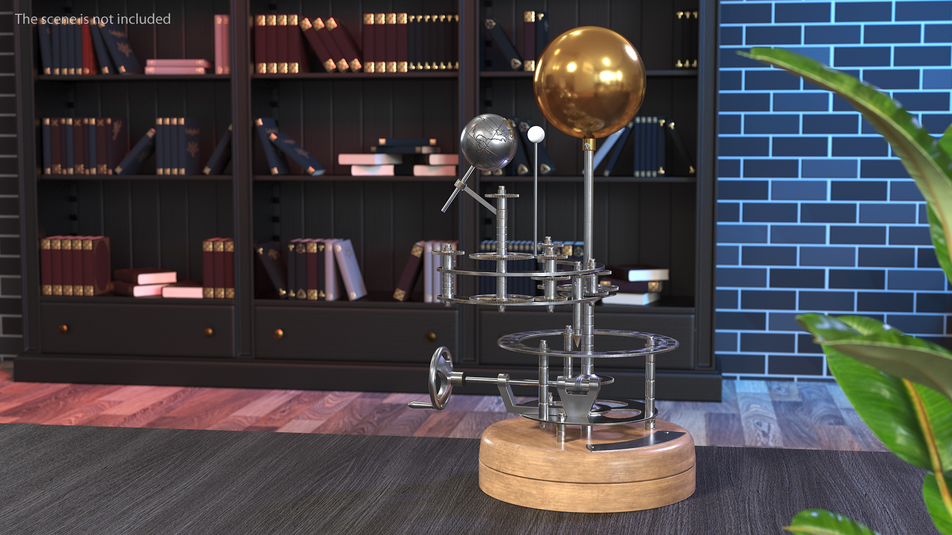 Steel Antique Orrery Solar System Rigged for Maya 3D model