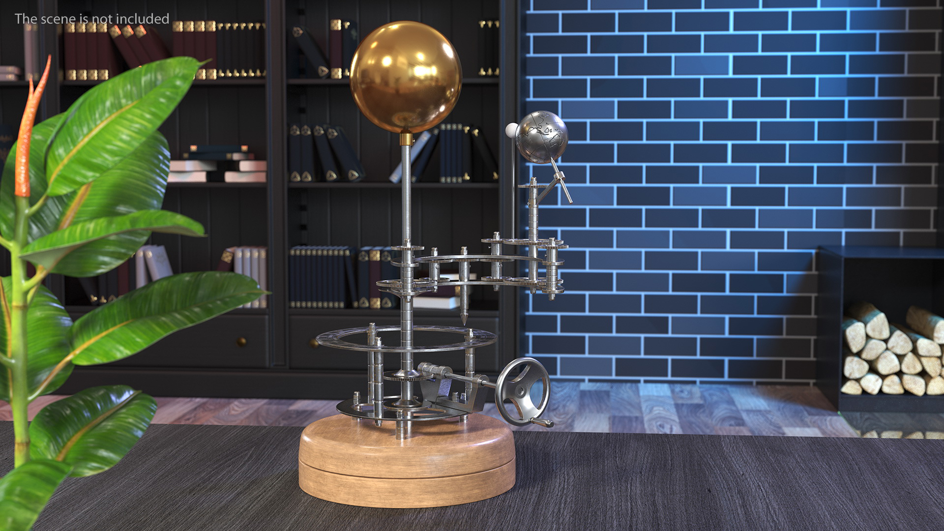 Steel Antique Orrery Solar System Rigged for Maya 3D model