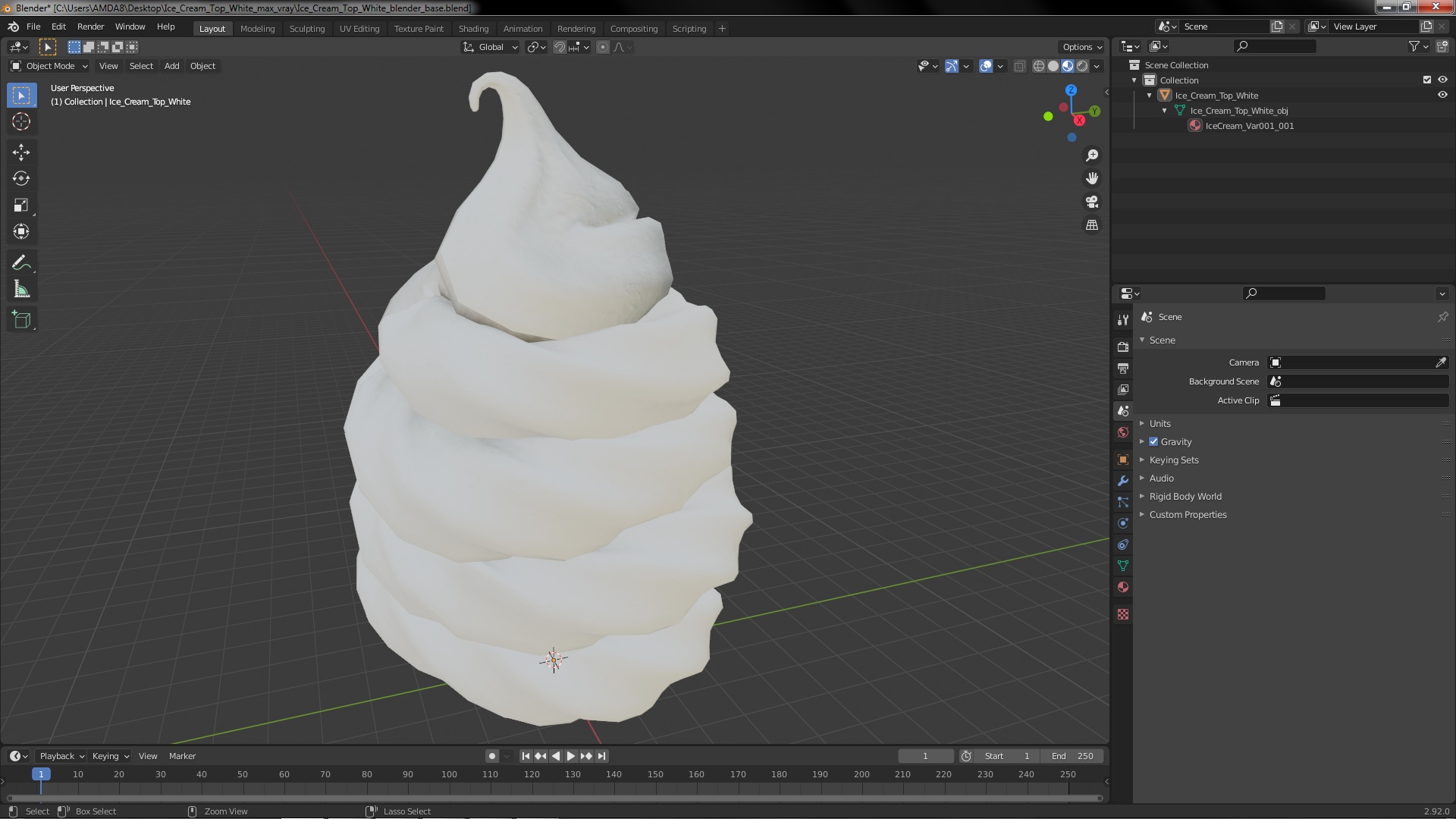 Ice Cream Top White 3D model