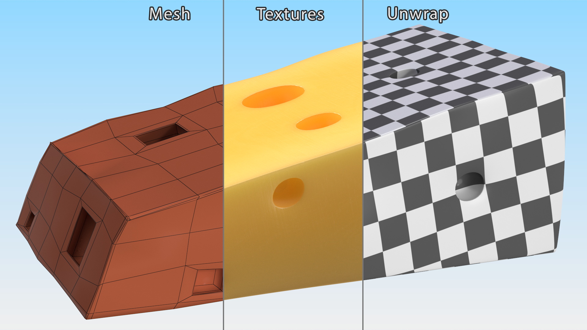 3D Swiss Cheese Block model