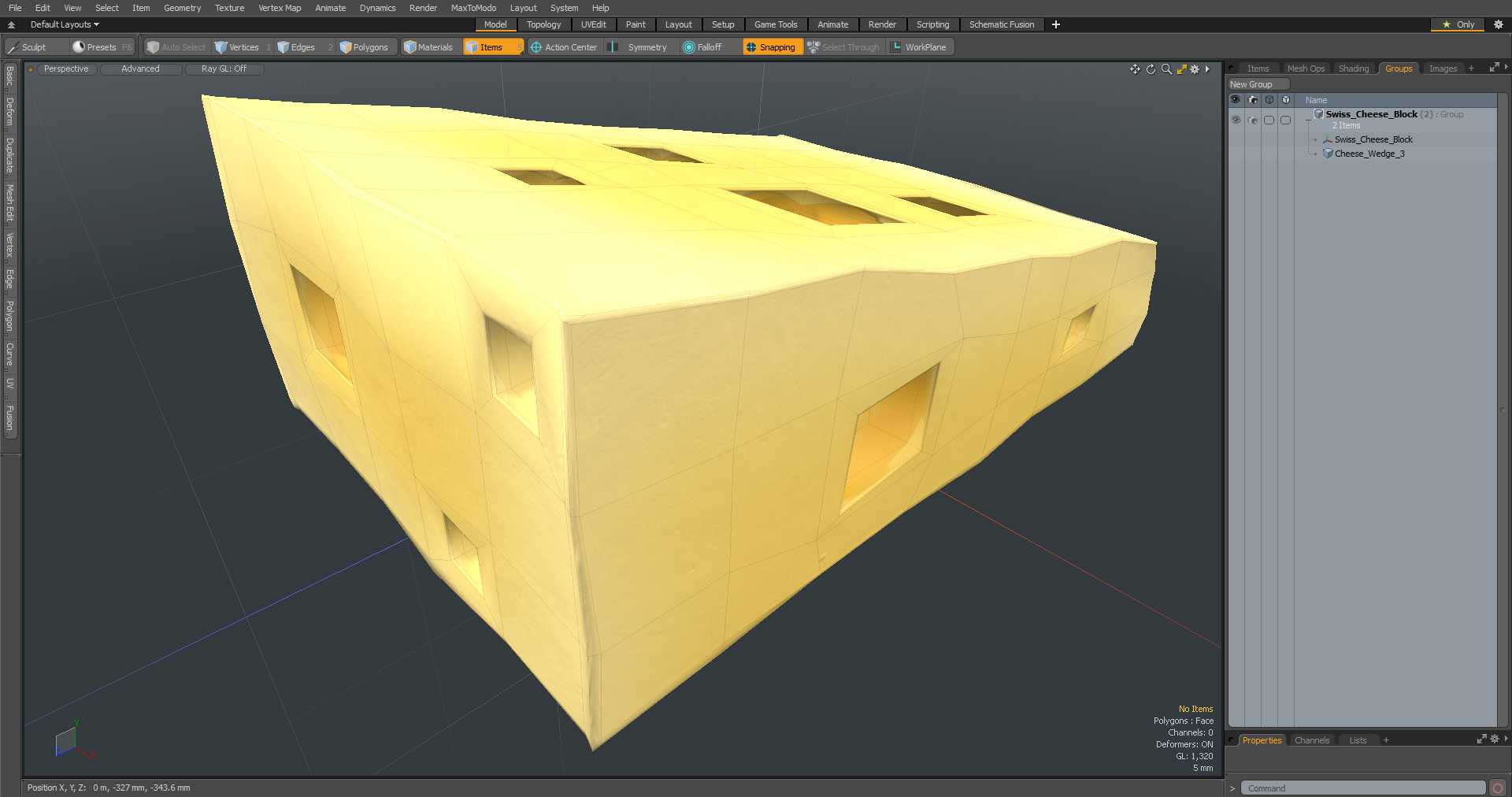 3D Swiss Cheese Block model