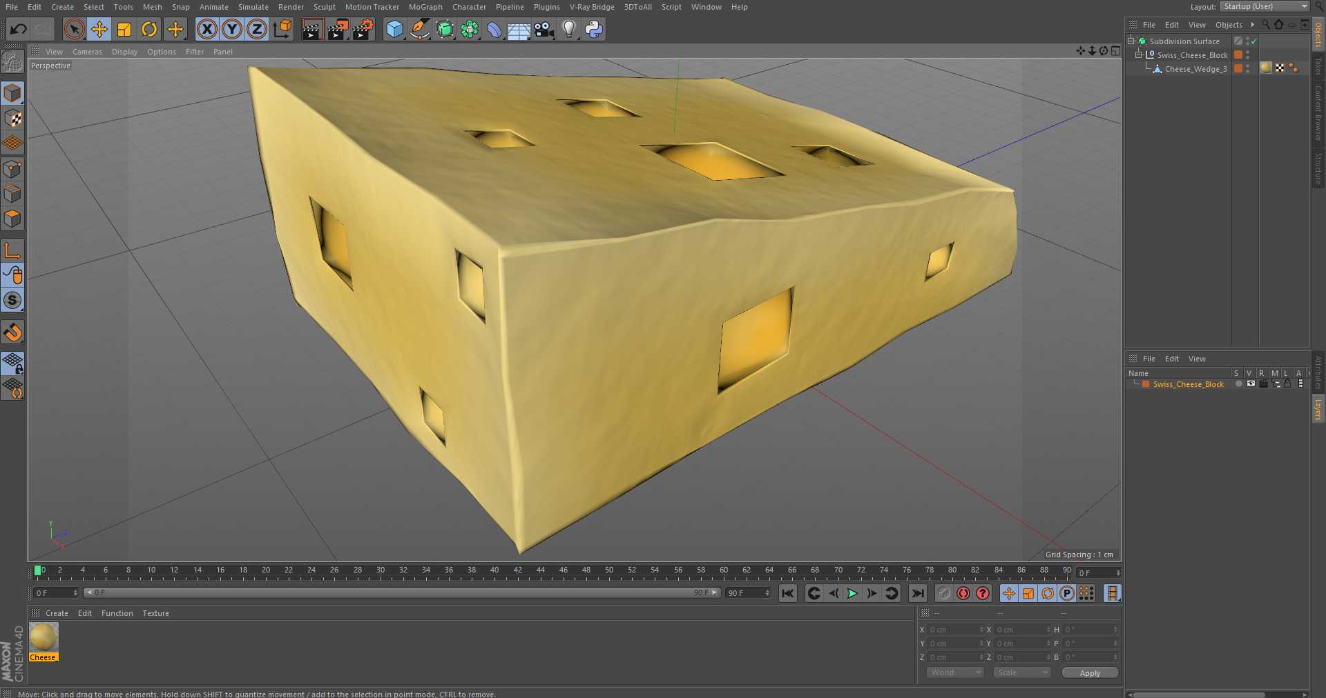 3D Swiss Cheese Block model