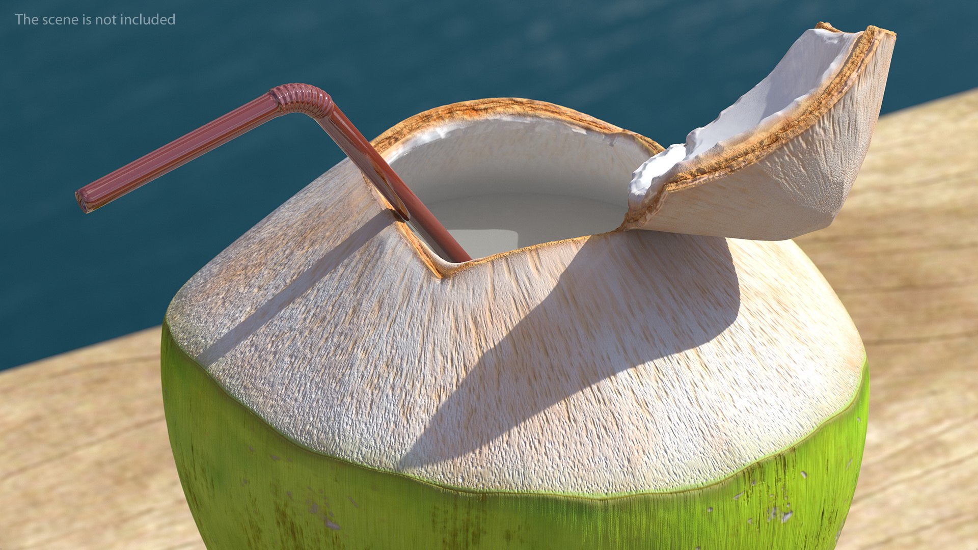 Tropical Coconut Drink with Passion Flower 3D