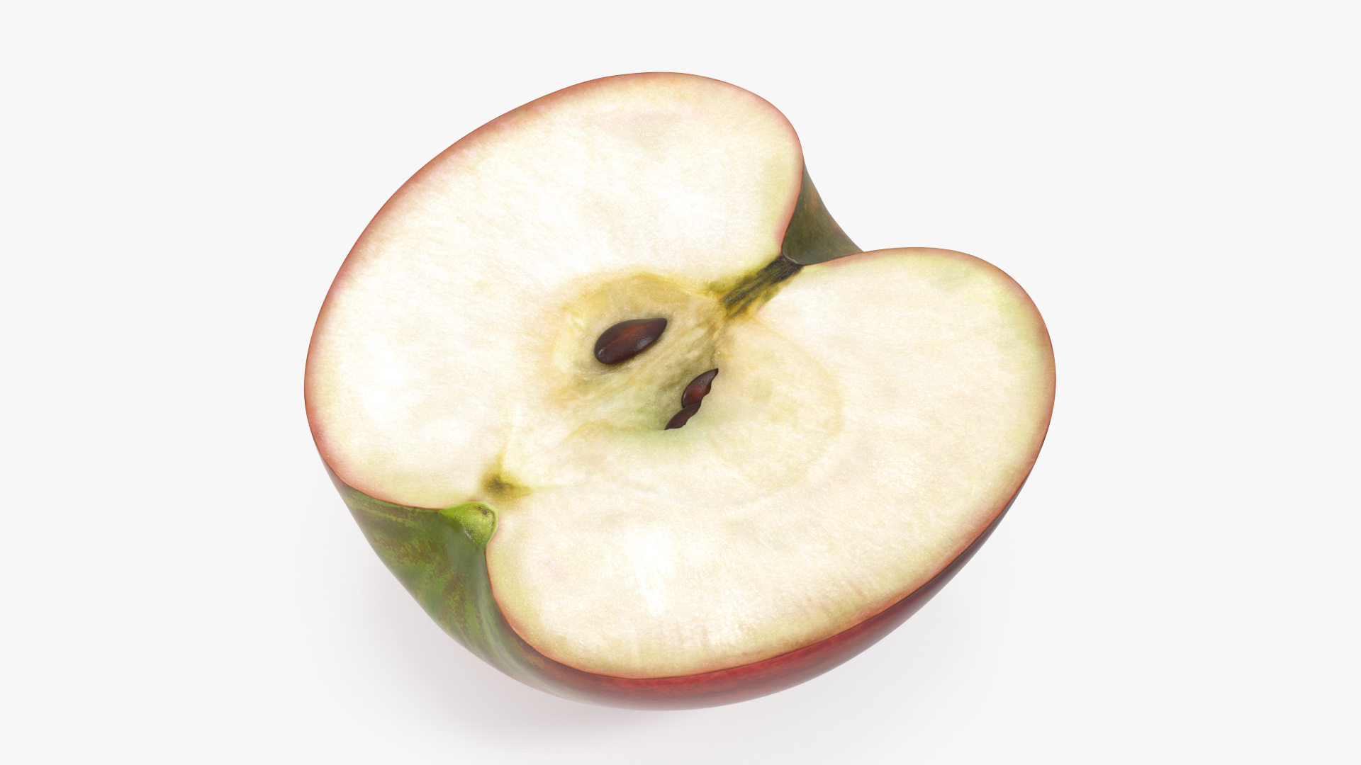 3D Half Sliced Red Apple