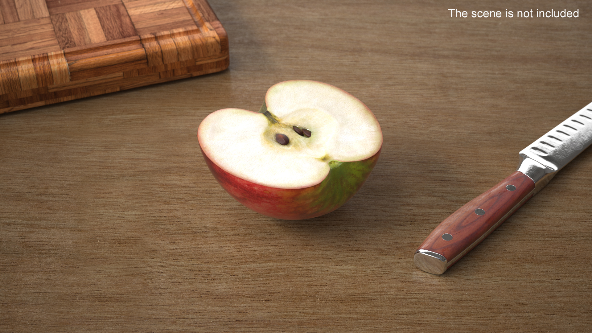 3D Half Sliced Red Apple