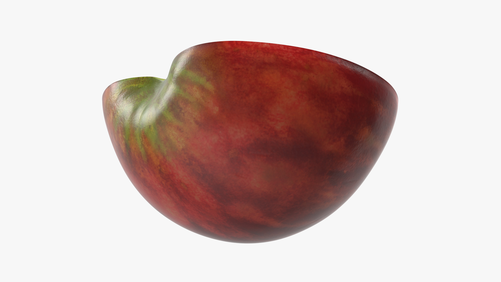 3D Half Sliced Red Apple