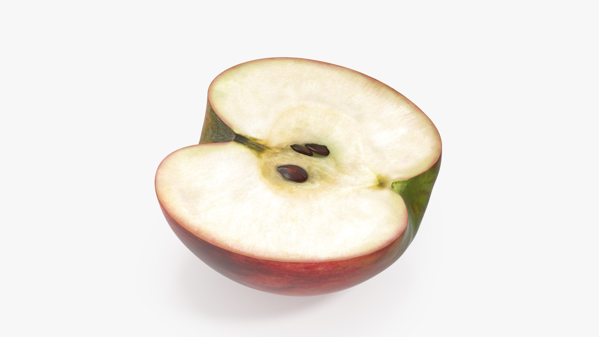 3D Half Sliced Red Apple