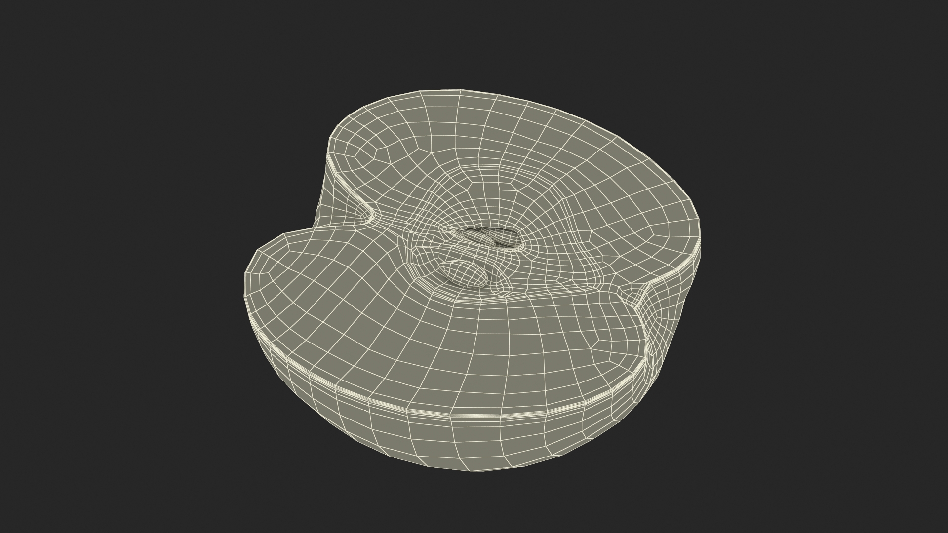 3D Half Sliced Red Apple