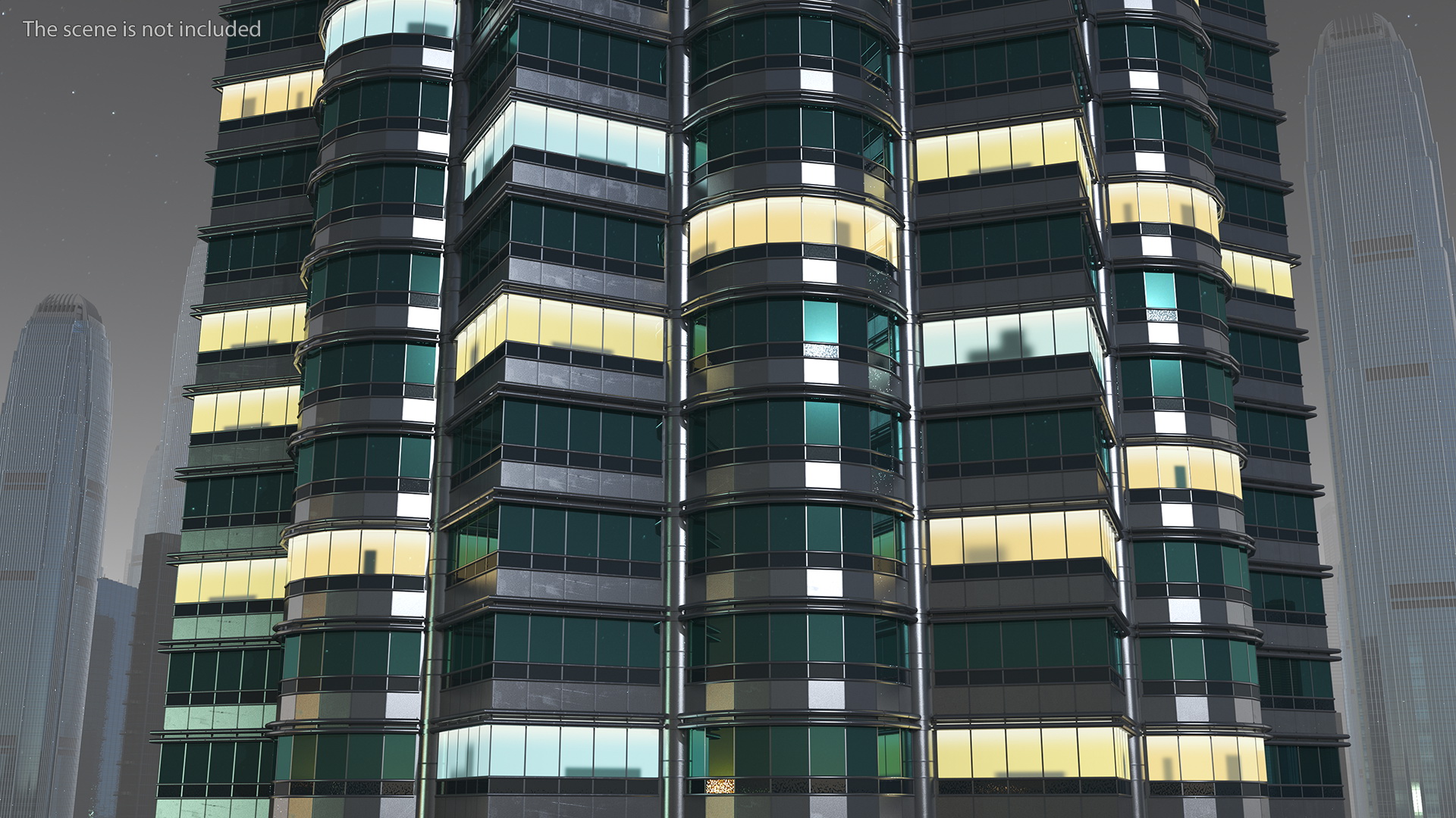 Skyscraper Tower Night Glow 3D