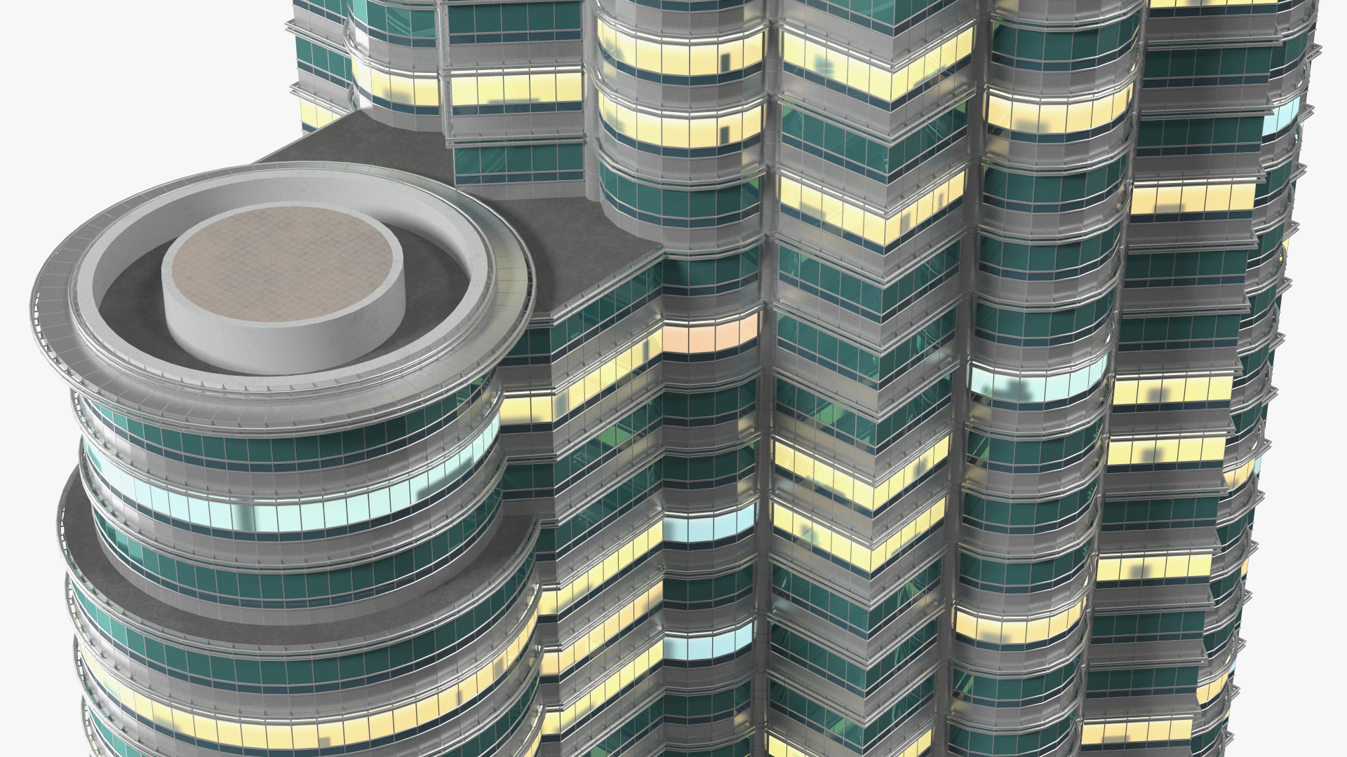 Skyscraper Tower Night Glow 3D