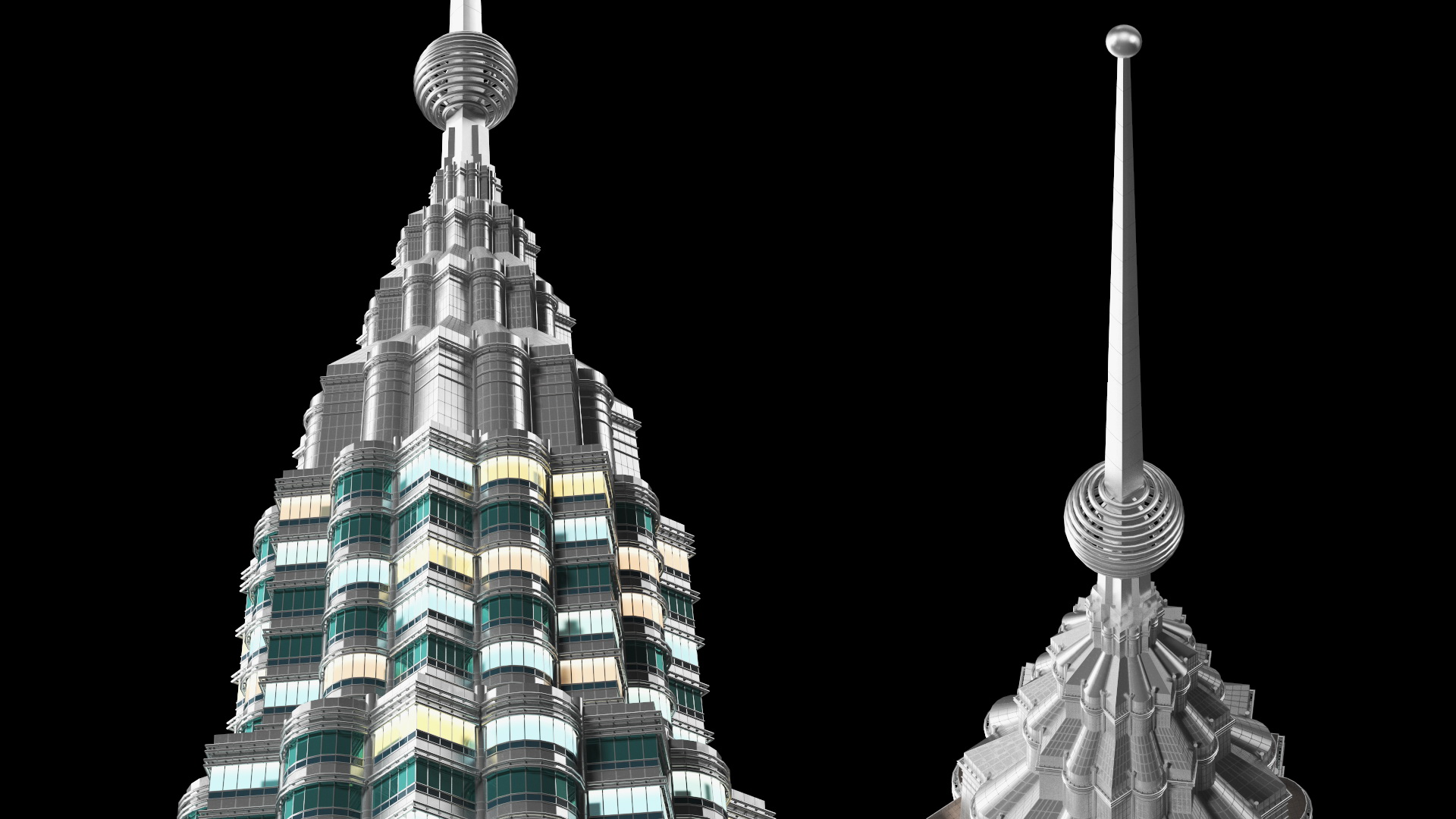 Skyscraper Tower Night Glow 3D