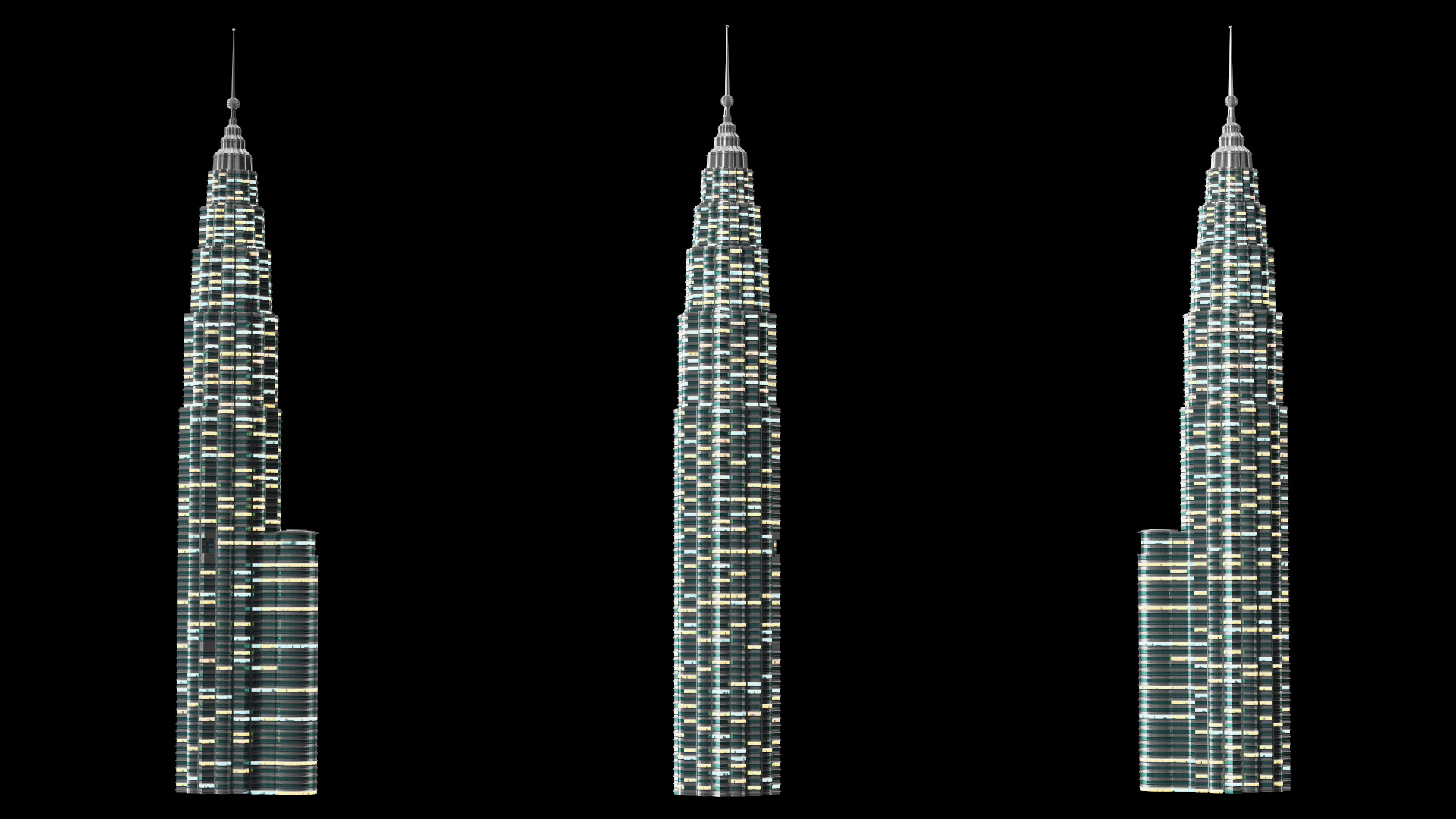 Skyscraper Tower Night Glow 3D