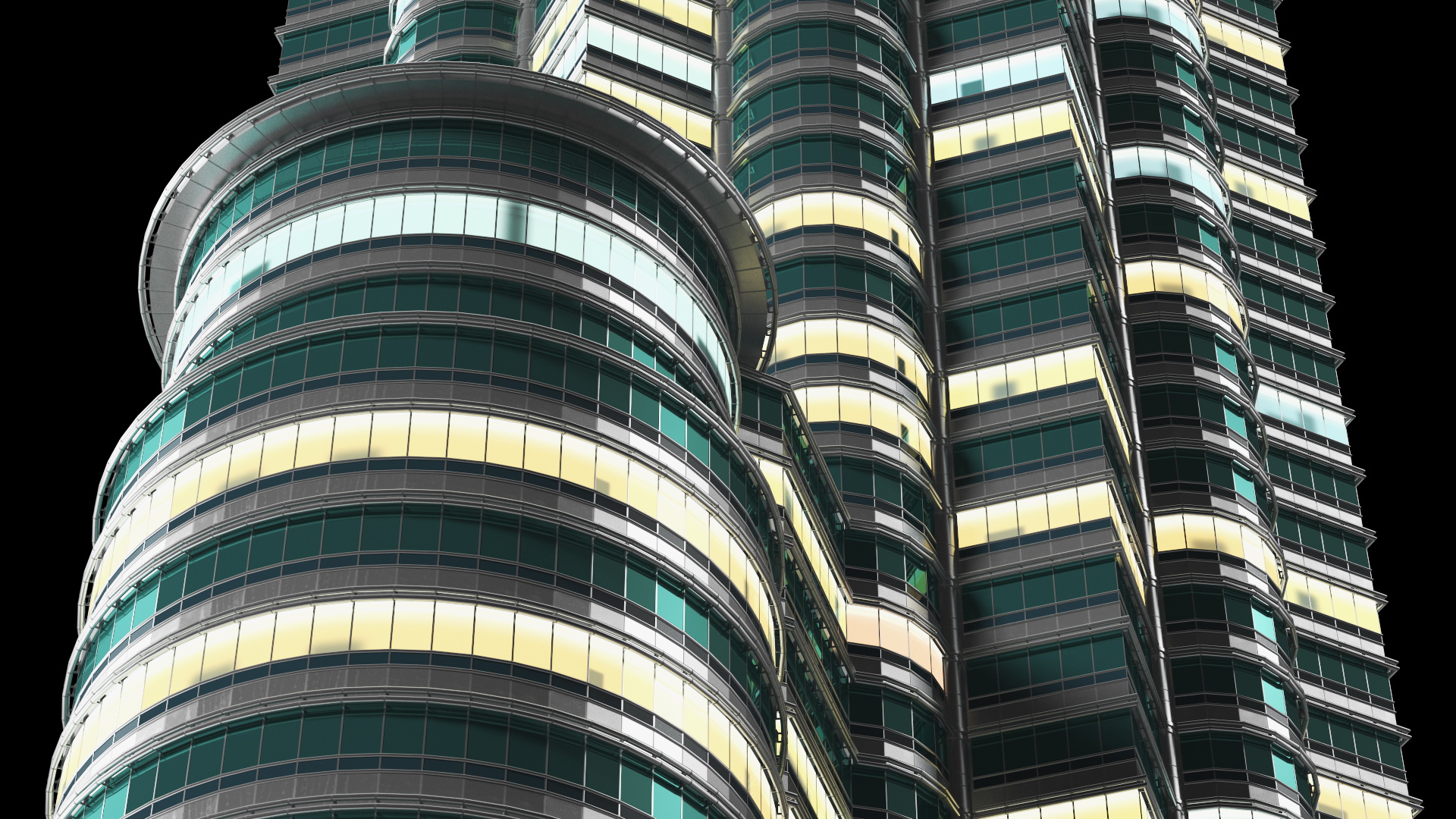 Skyscraper Tower Night Glow 3D