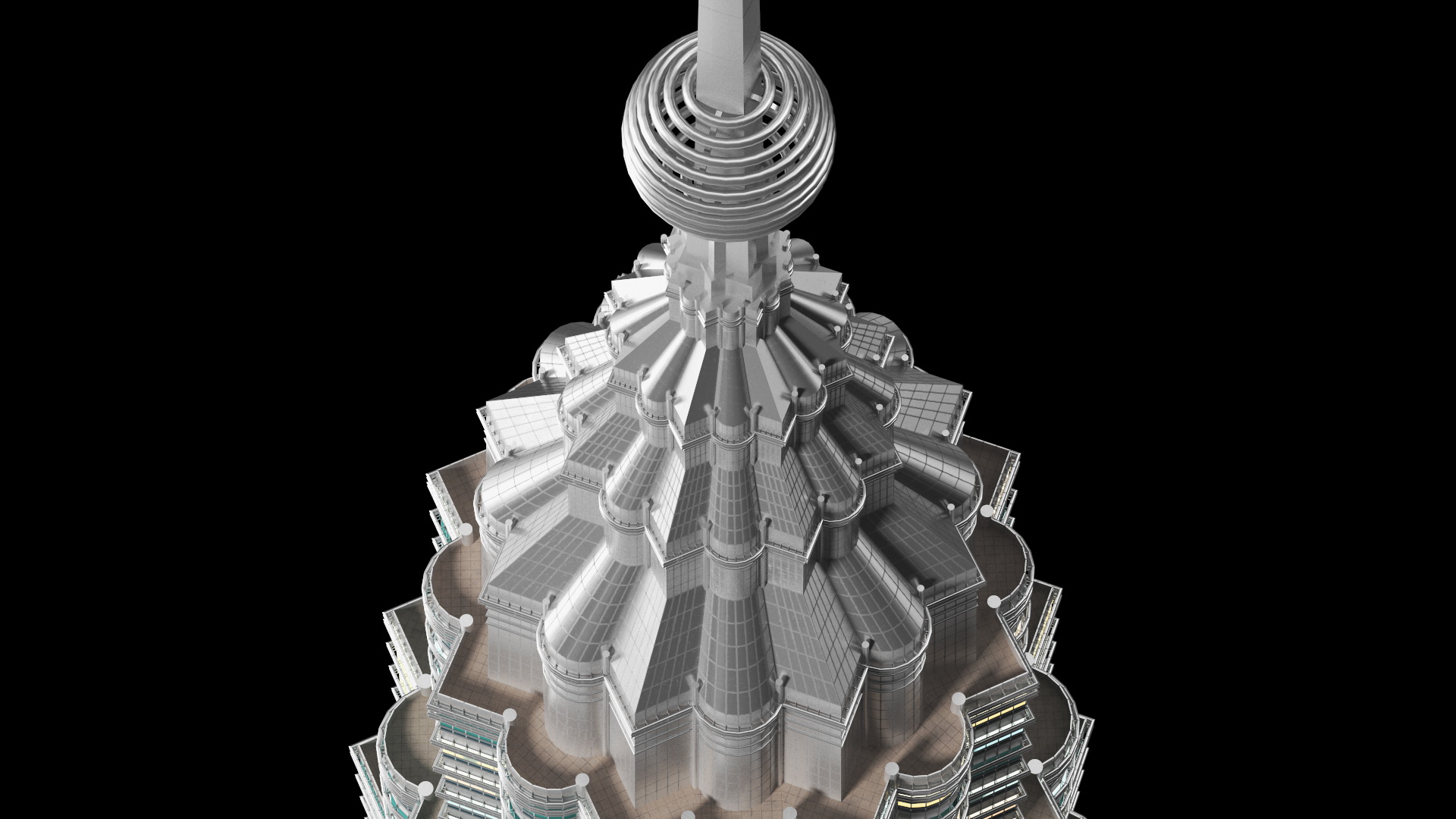 Skyscraper Tower Night Glow 3D