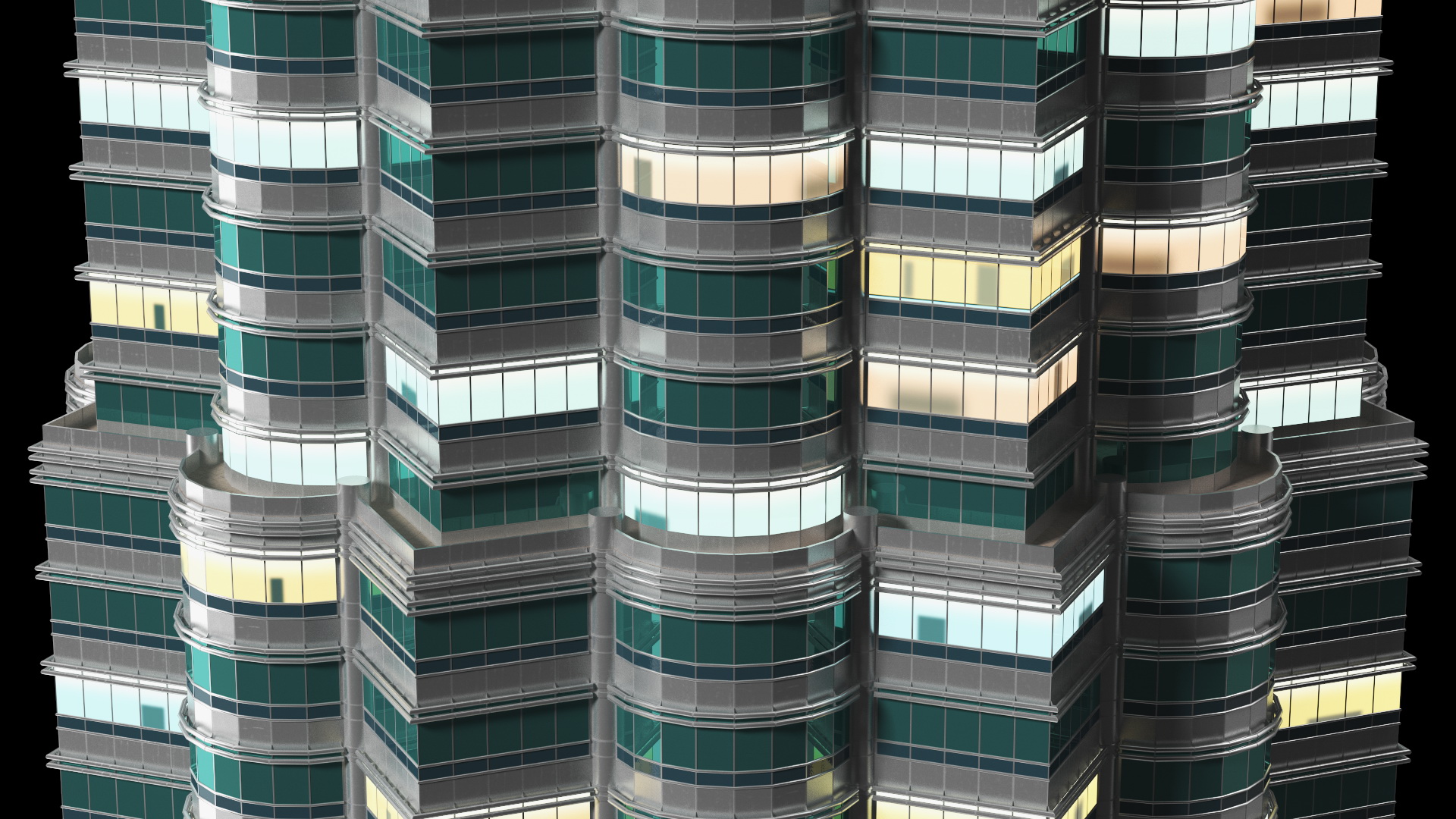 Skyscraper Tower Night Glow 3D