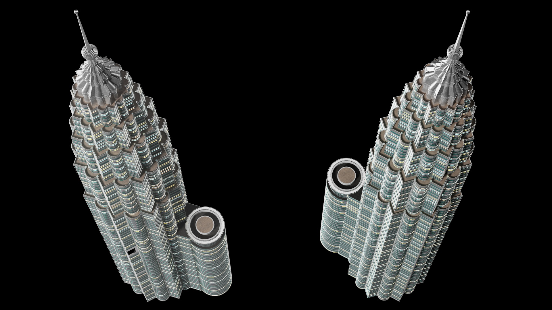 Skyscraper Tower Night Glow 3D