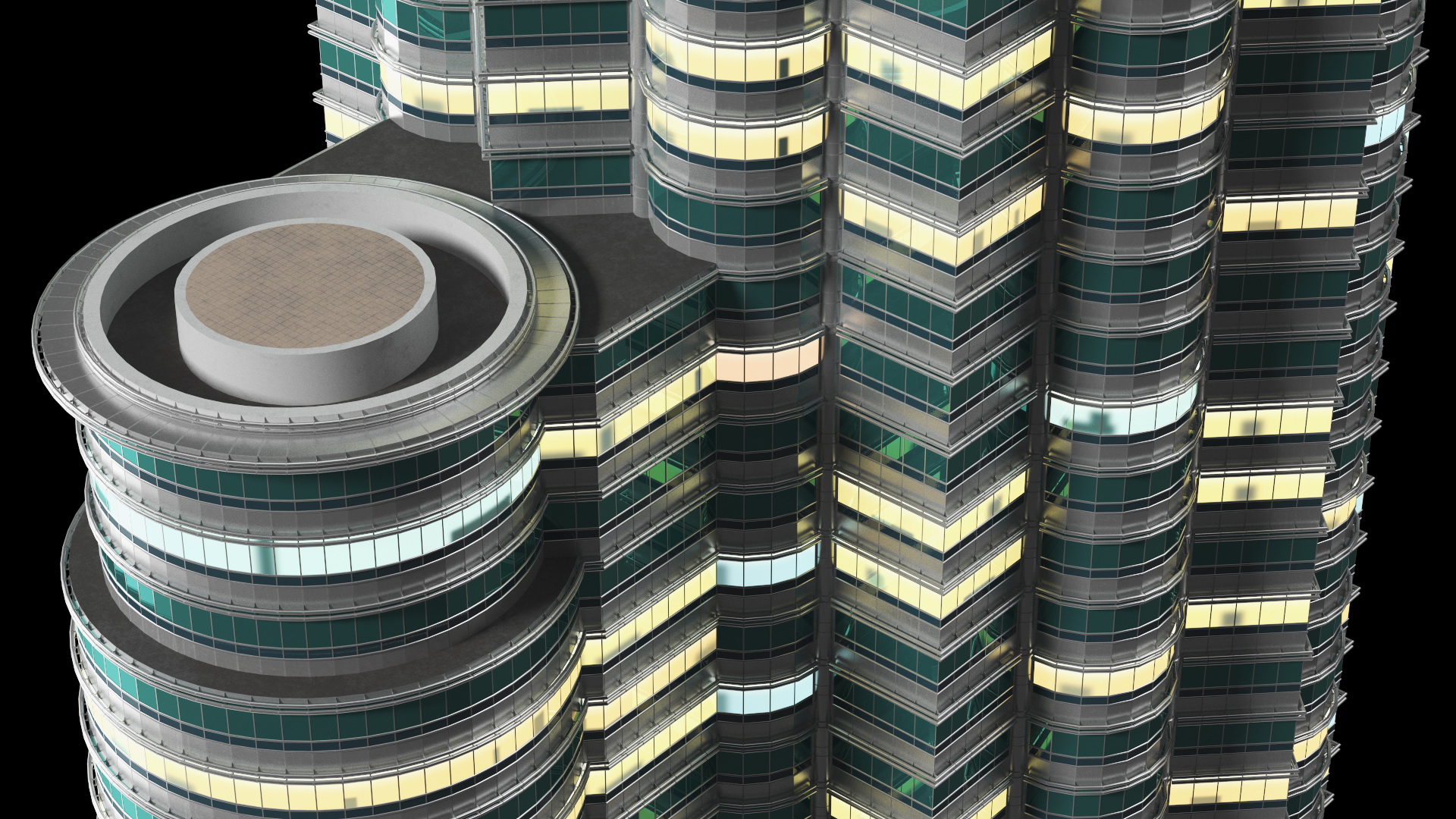 Skyscraper Tower Night Glow 3D