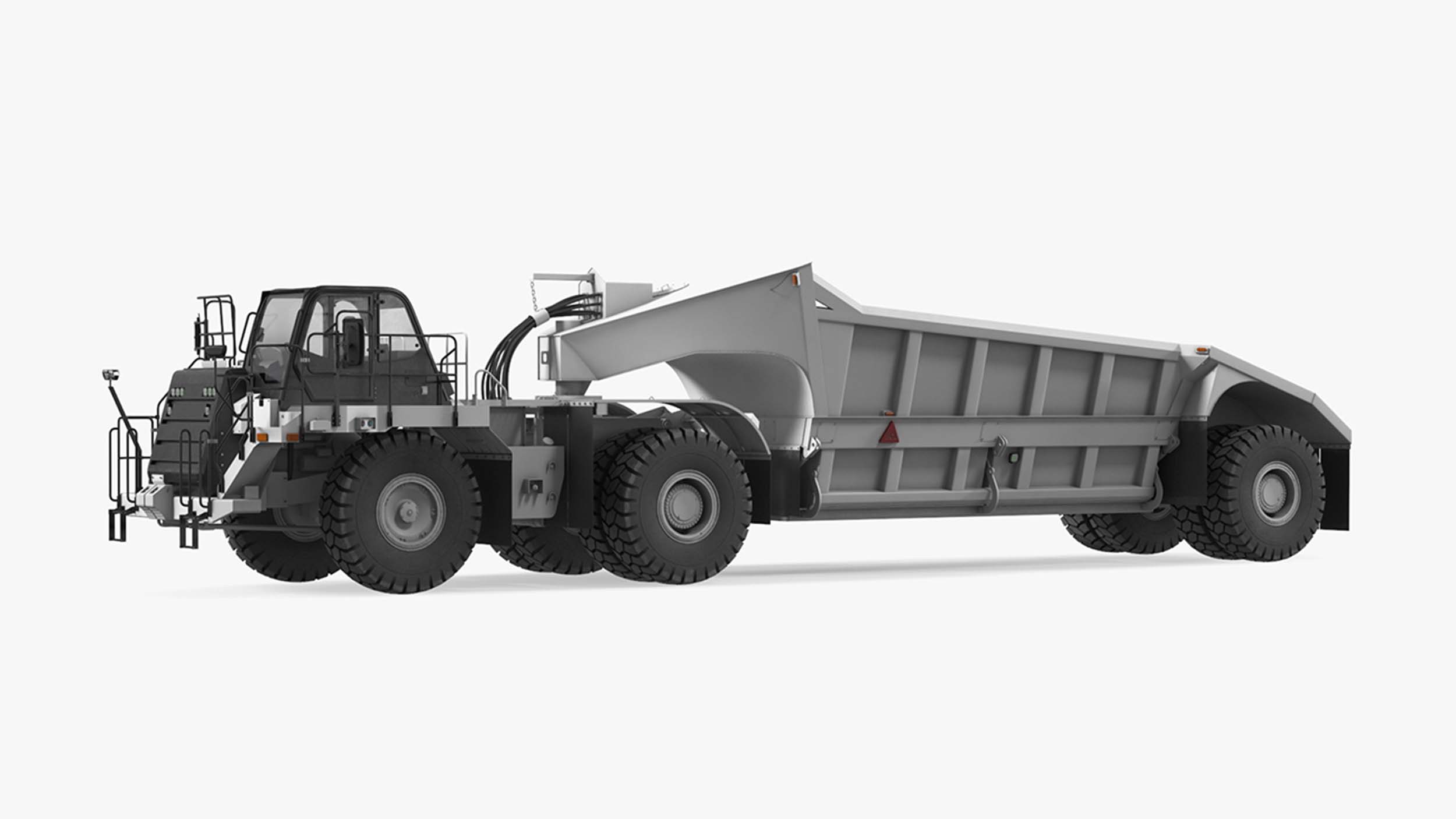 3D model Heavy Duty Dump Trailer Clean Rigged for Cinema 4D