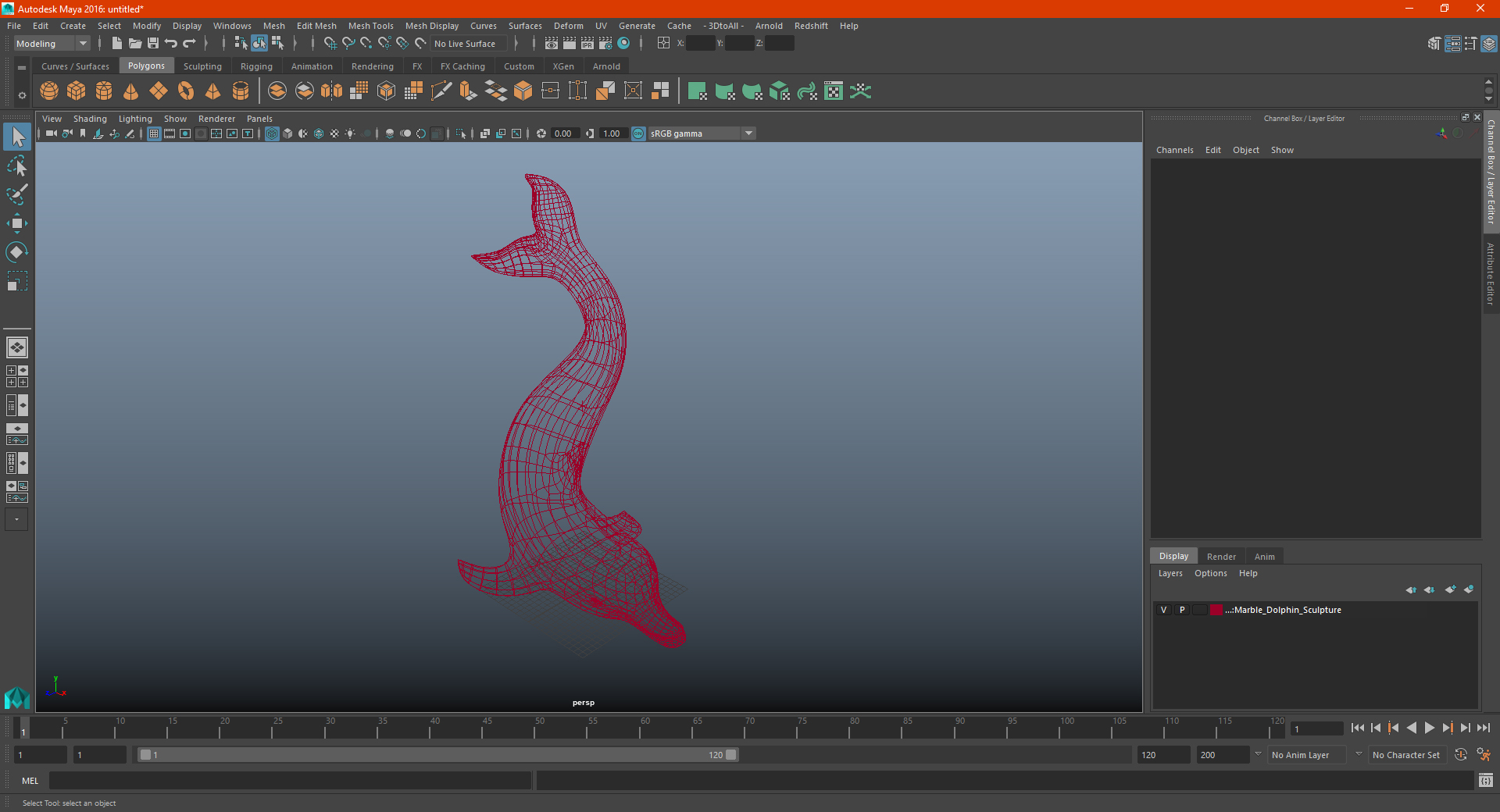 Marble Dolphin Sculpture for 3D Print 3D