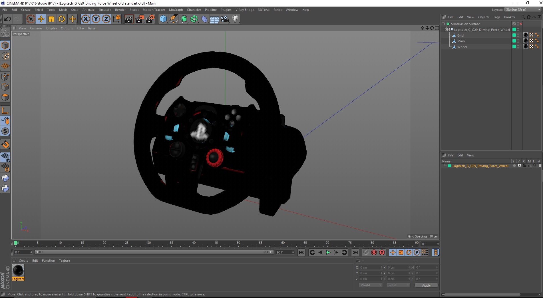 Logitech G G29 Driving Force Wheel 3D model