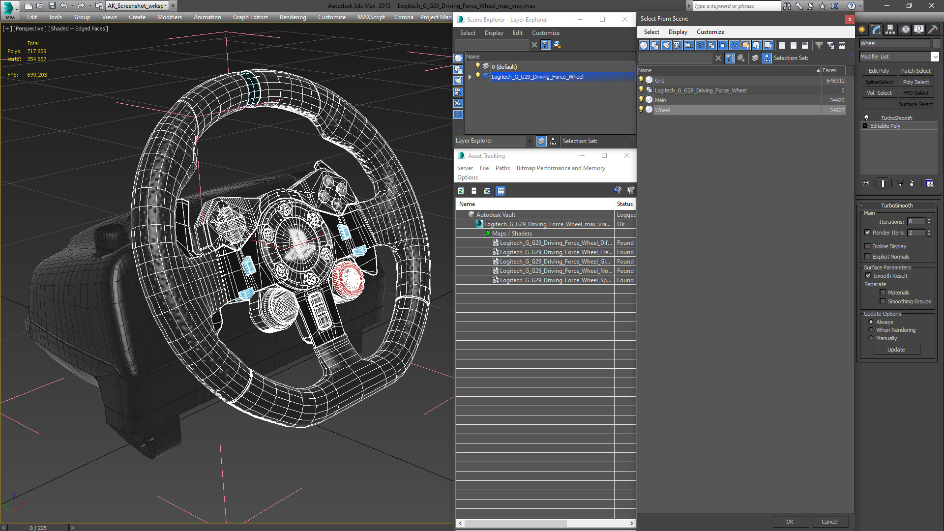 Logitech G G29 Driving Force Wheel 3D model