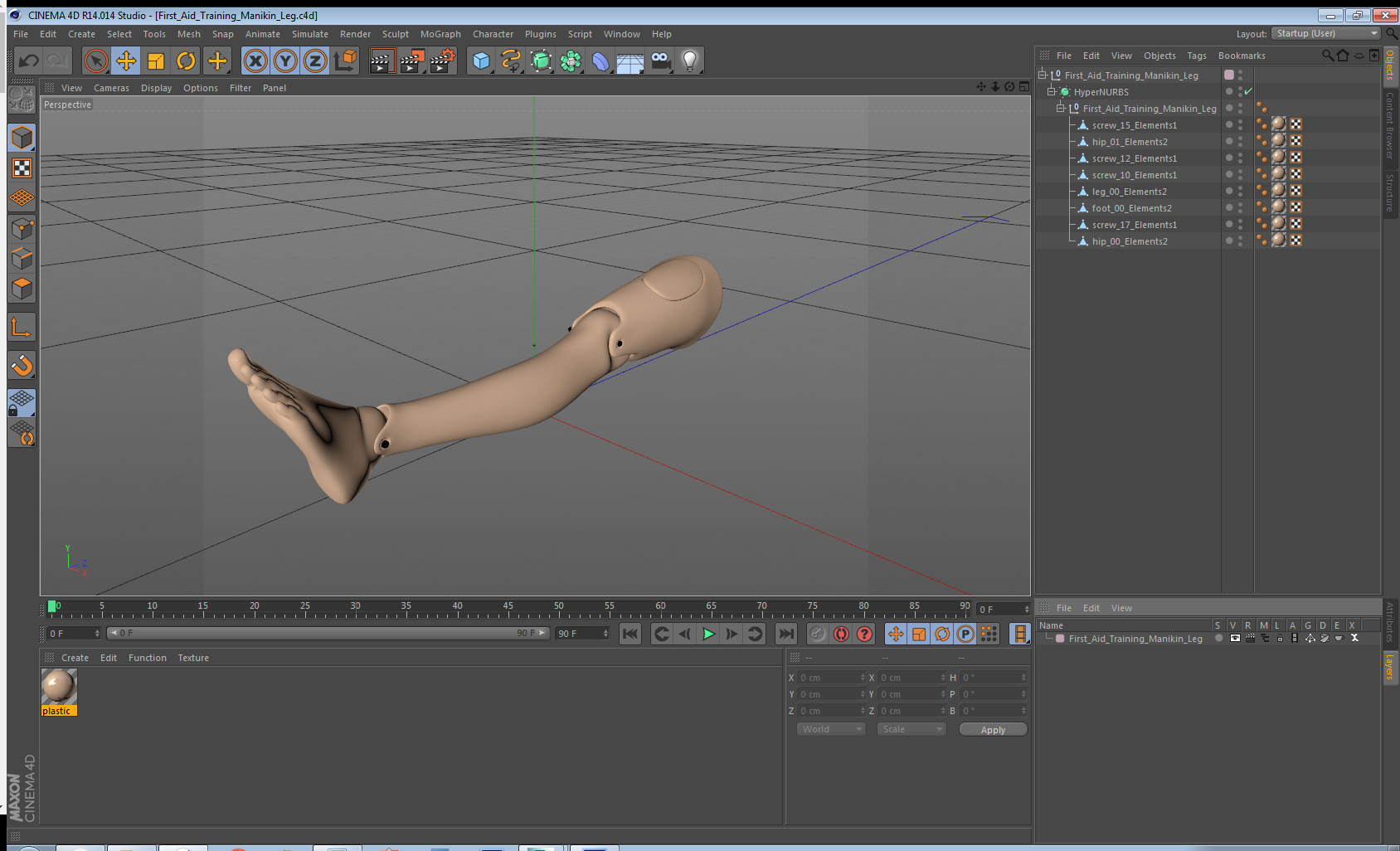 3D model First Aid Training Manikin Leg