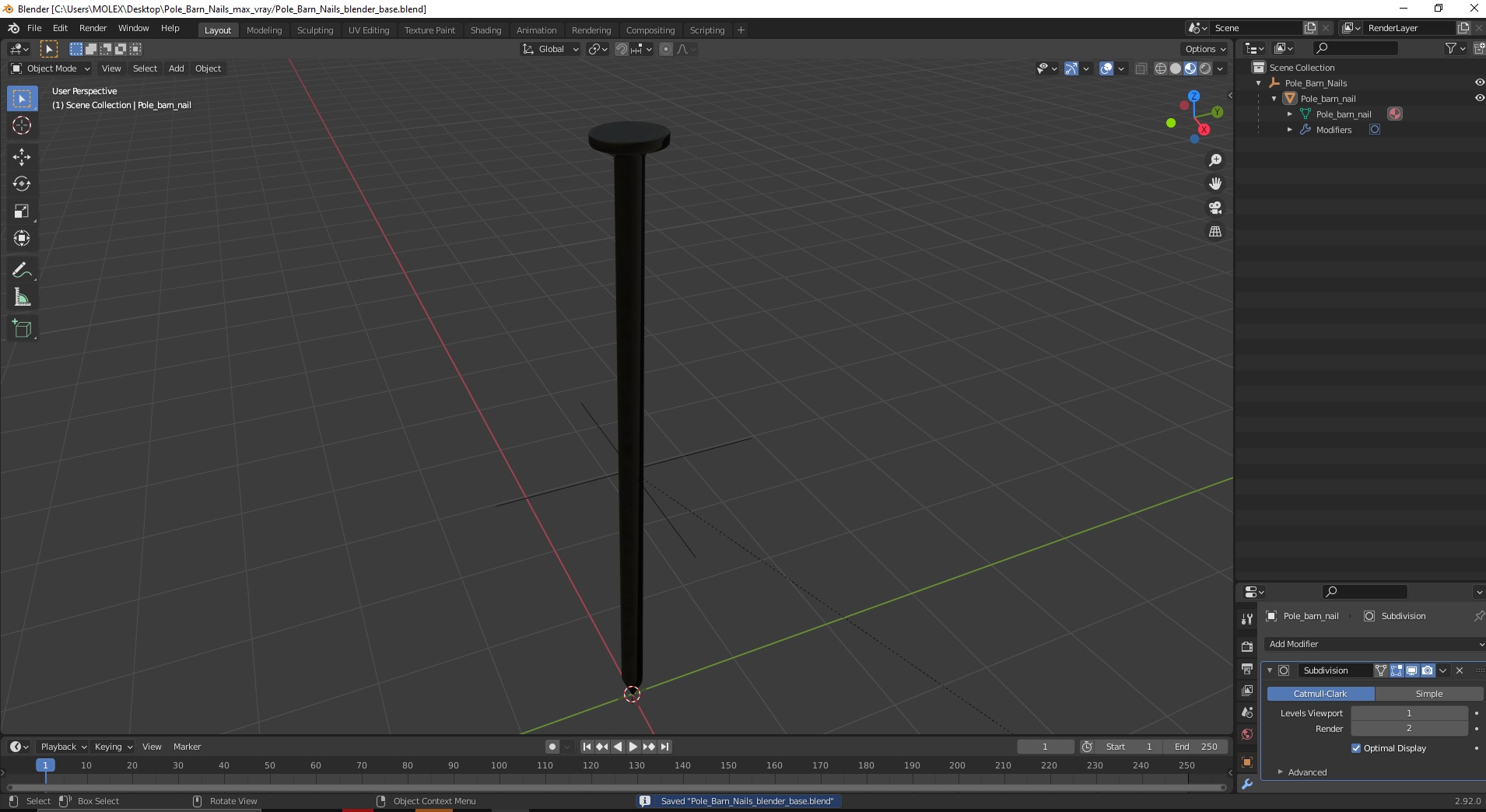3D model Pole Barn Nails