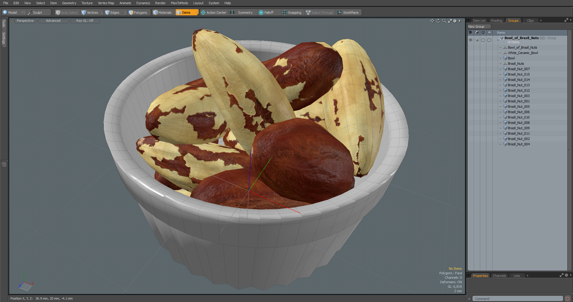 Bowl of Brazil Nuts 3D model