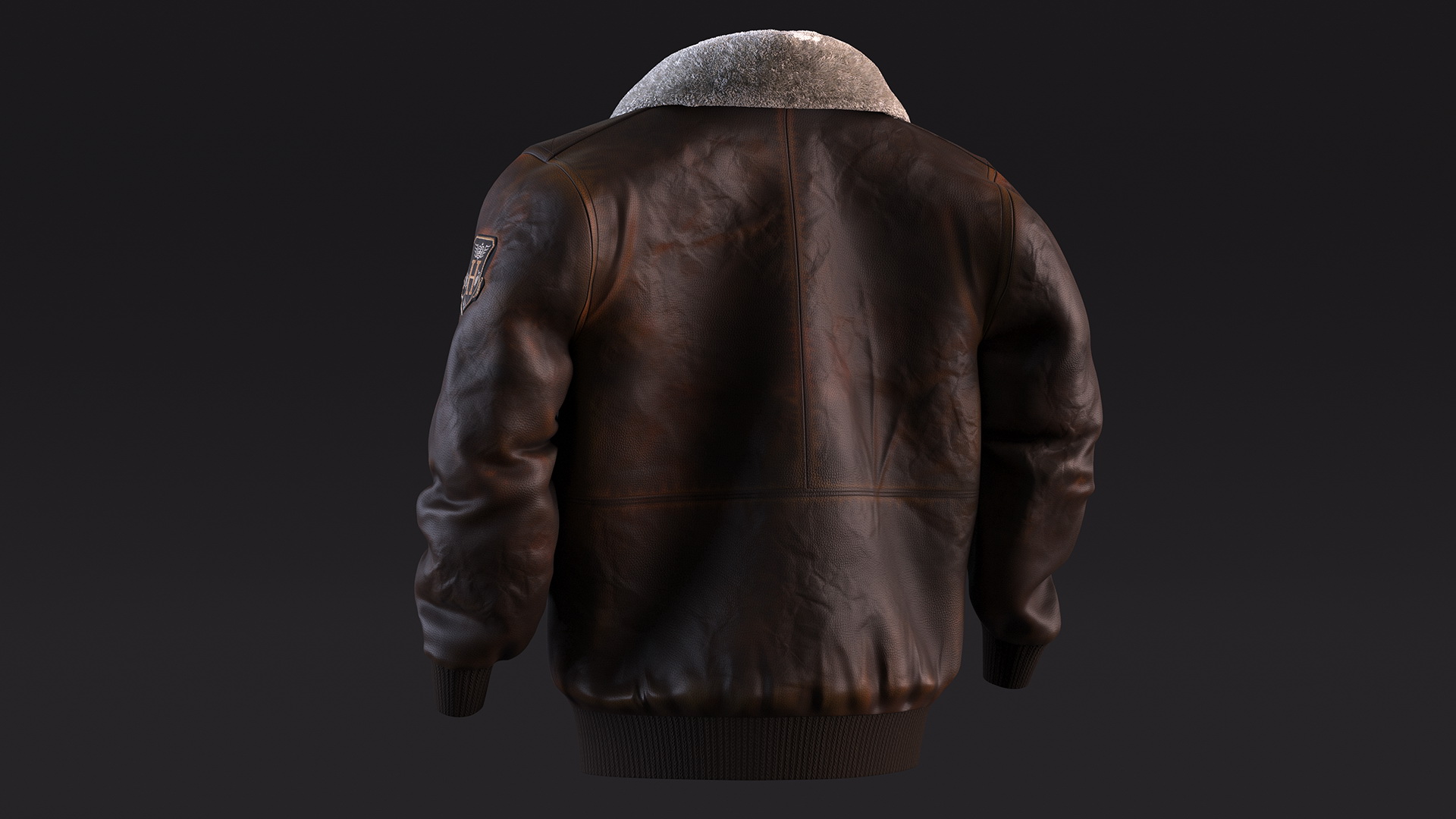 3D Real Leather Aviator Jacket Brown Old Fur