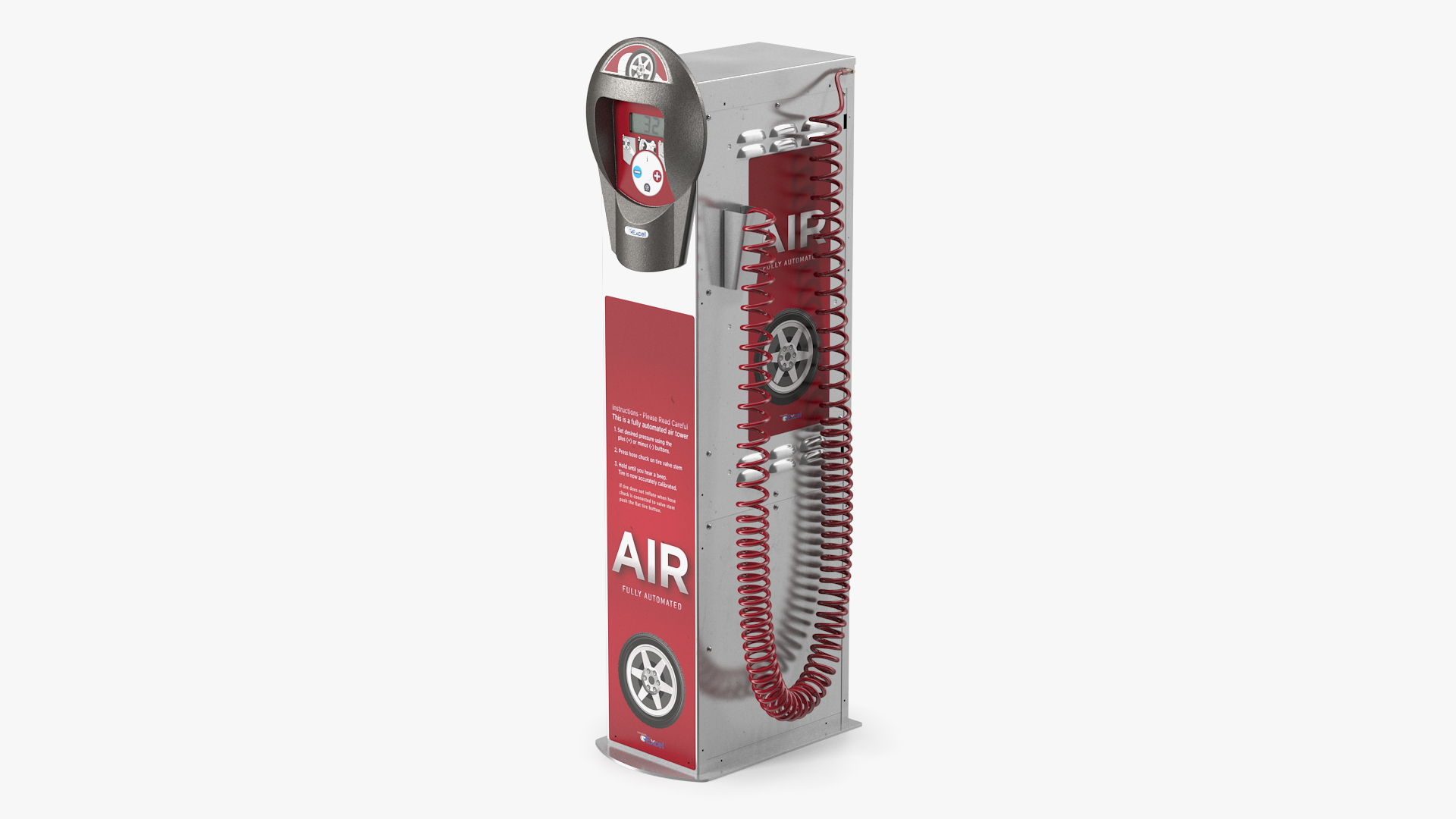 3D Self Service Tire Air Station Red model