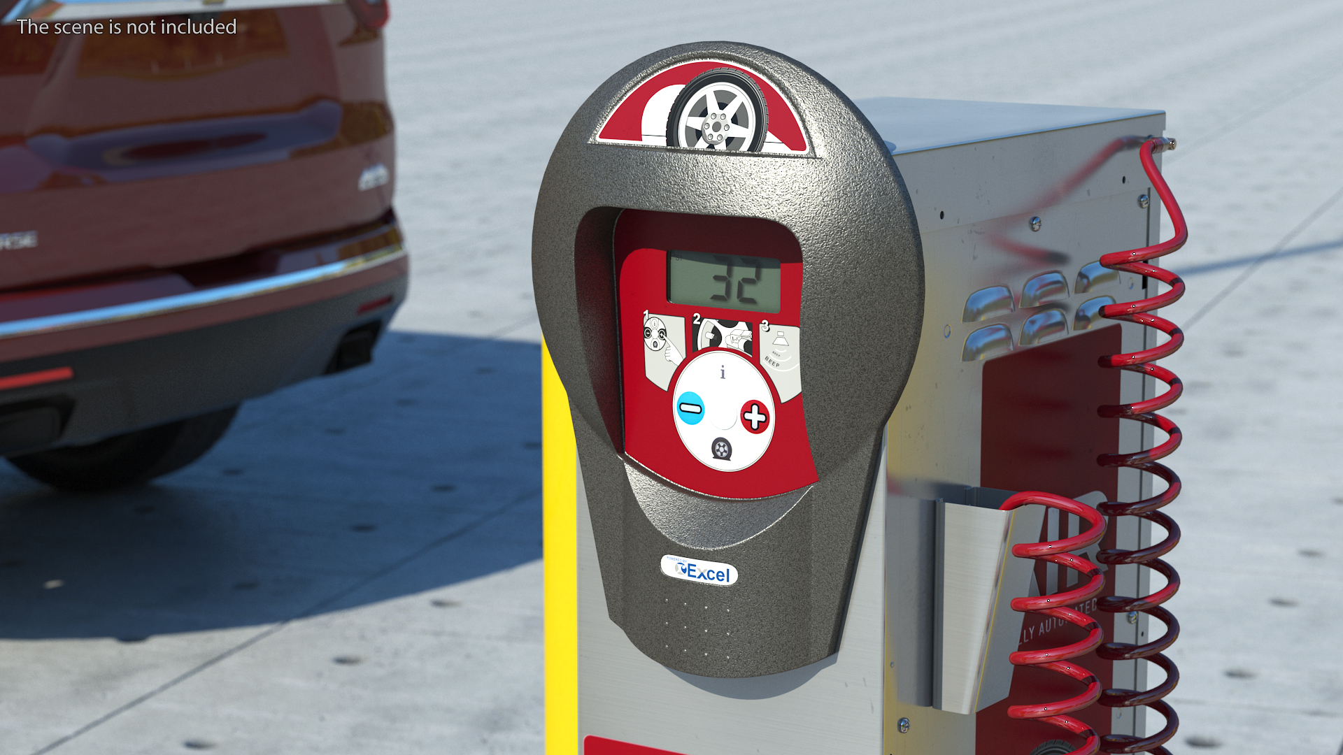 3D Self Service Tire Air Station Red model