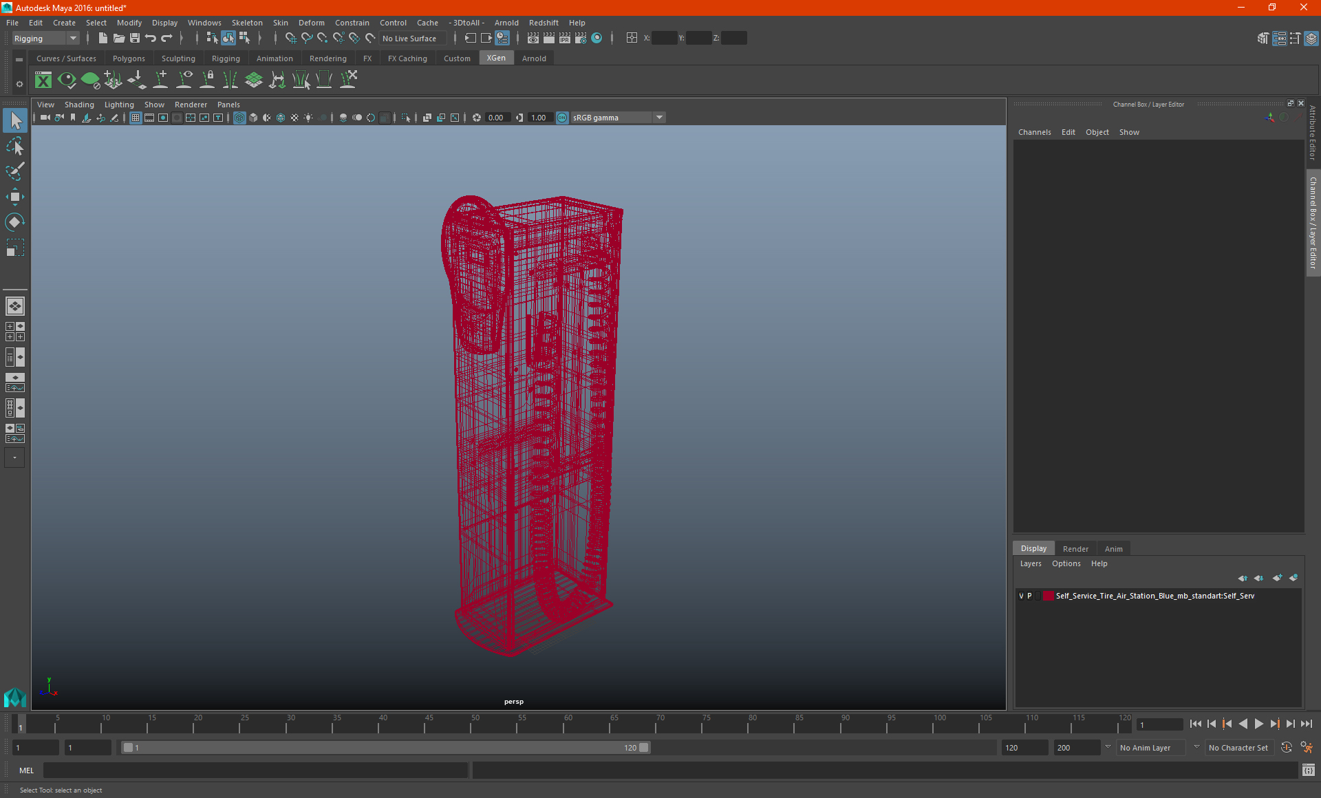 3D Self Service Tire Air Station Red model
