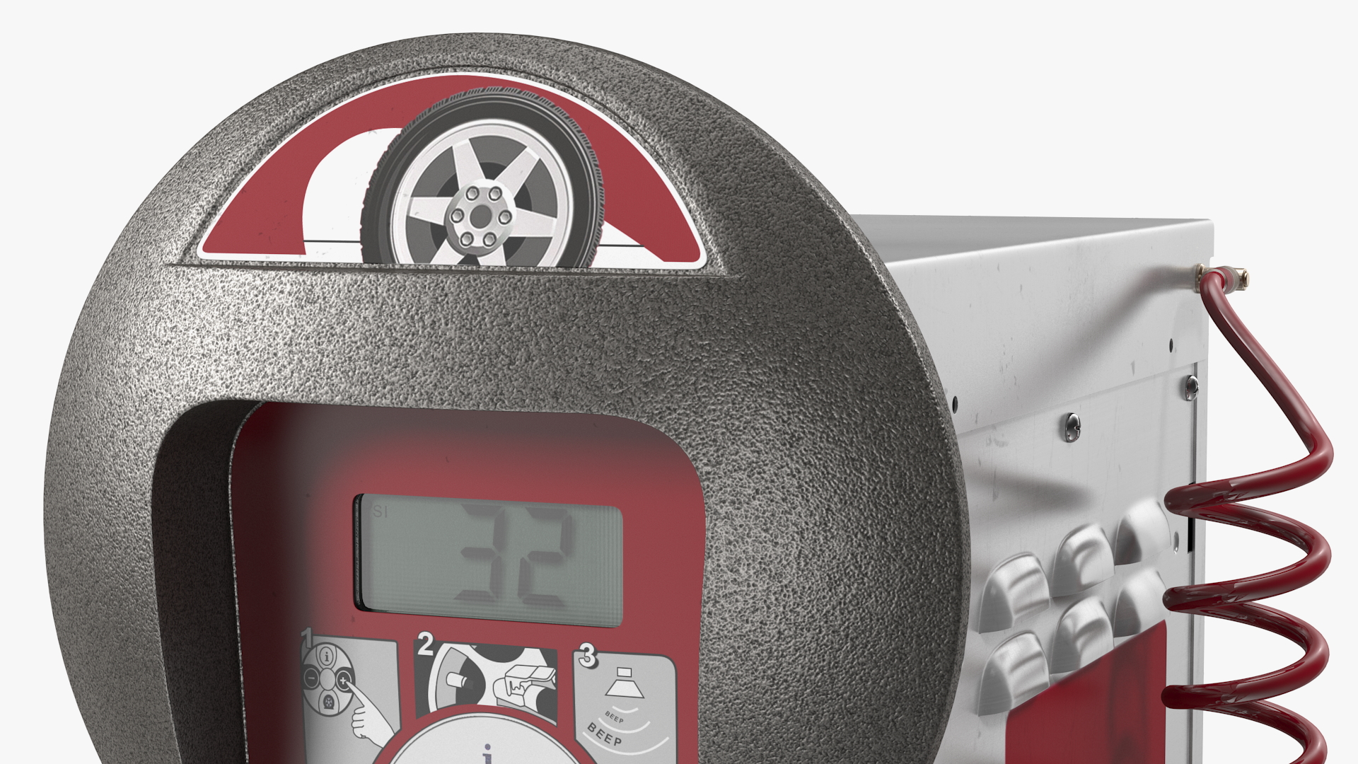 3D Self Service Tire Air Station Red model