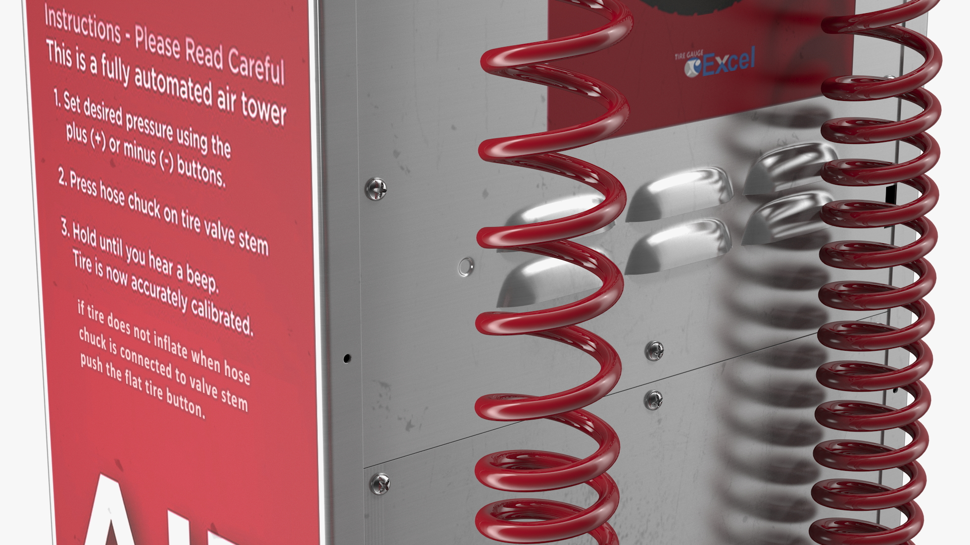 3D Self Service Tire Air Station Red model