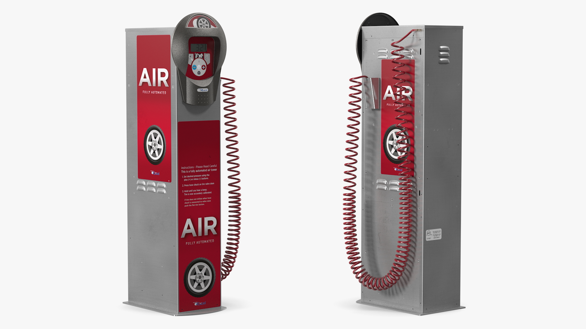 3D Self Service Tire Air Station Red model